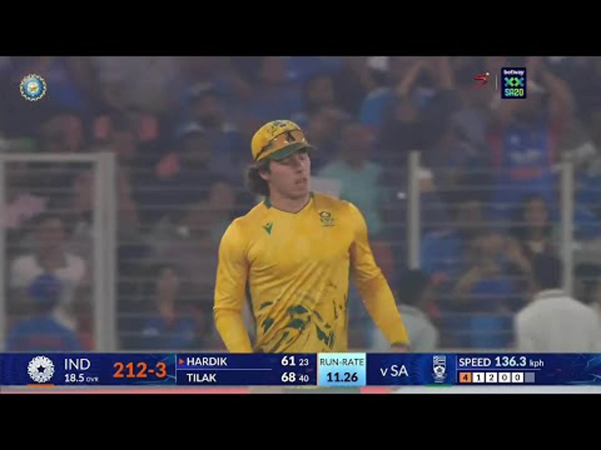 India v South Africa | 5th T20 | 1st innings | Hardik Pandya 63