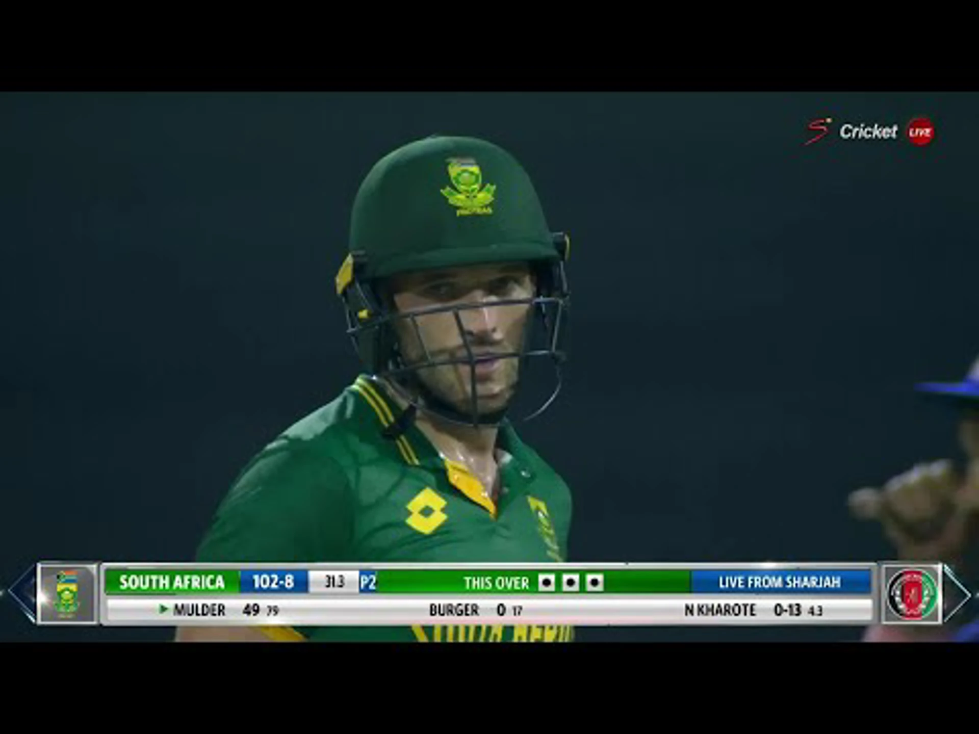 Afghanistan v South Africa | 1st ODI | 1st innings | Wiaan Mulder 52