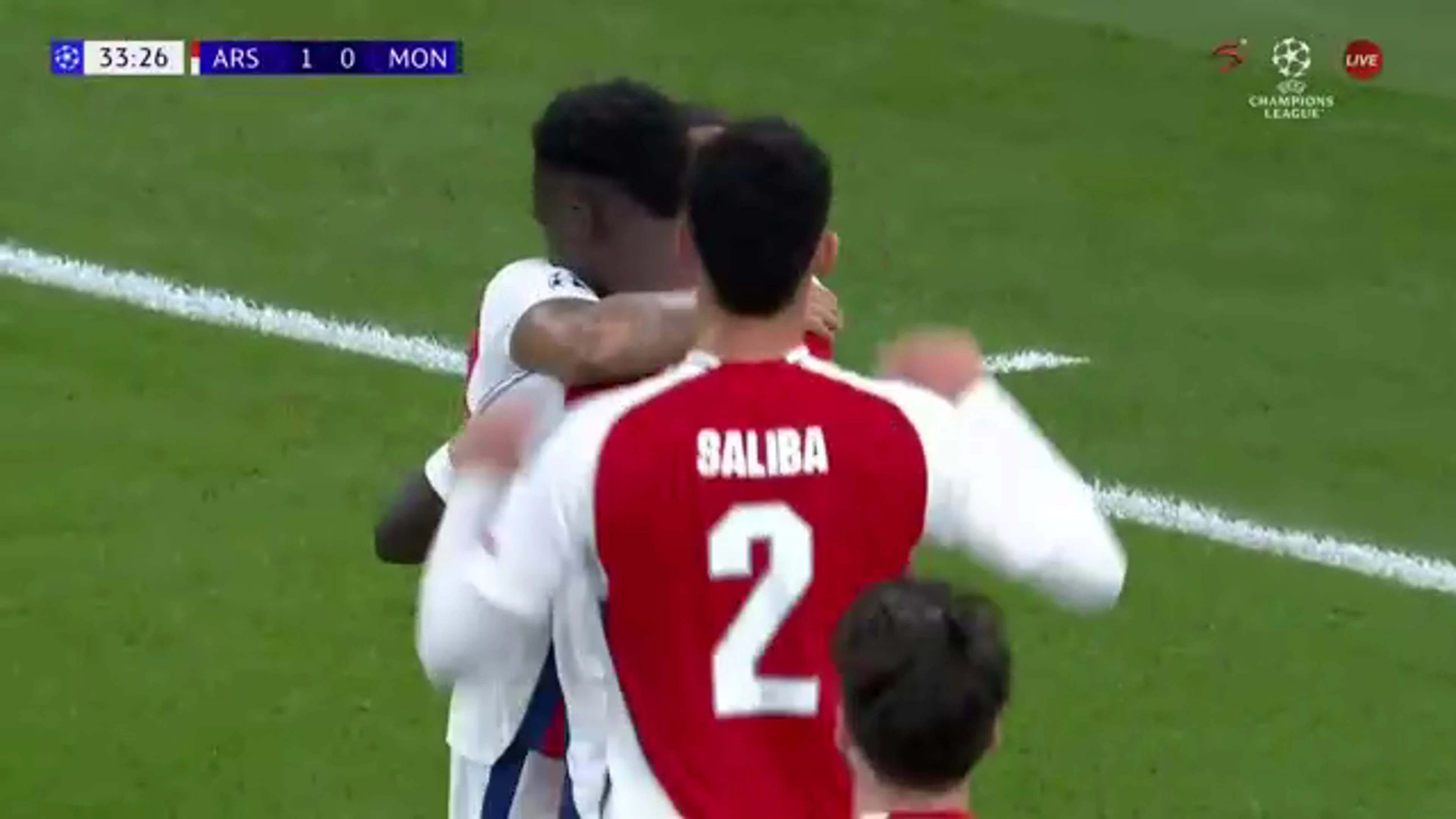Bukayo Saka | 34th Minute Goal v Monaco