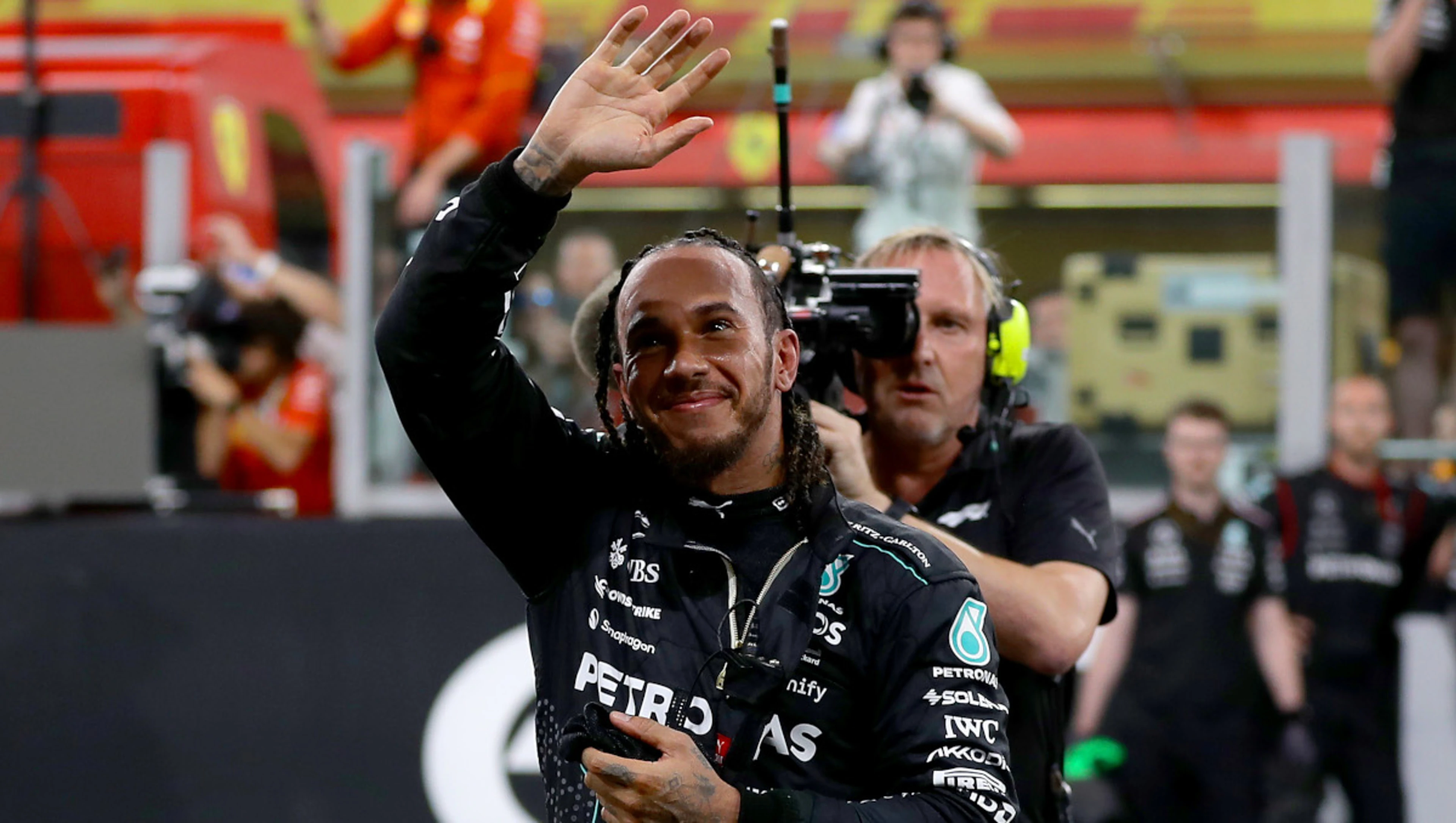 Hamilton ends Mercedes era with cheers, tears and a rousing drive