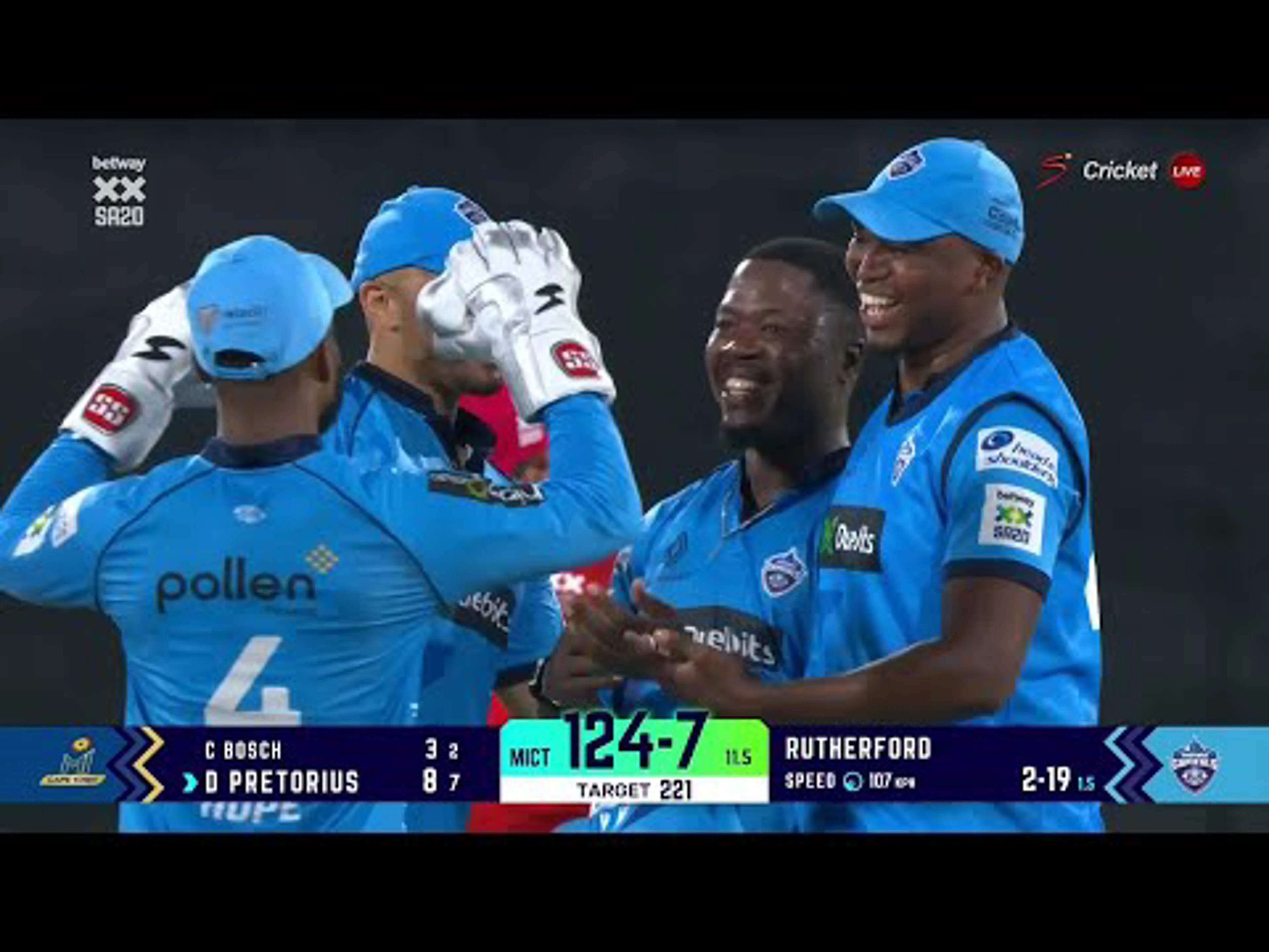 Sherfane Rutherford 4 | MI Cape Town v Pretoria Capitals | Betway SA20