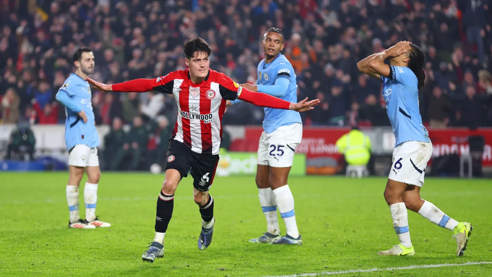 Late Norgaard header gives Brentford draw with Man City