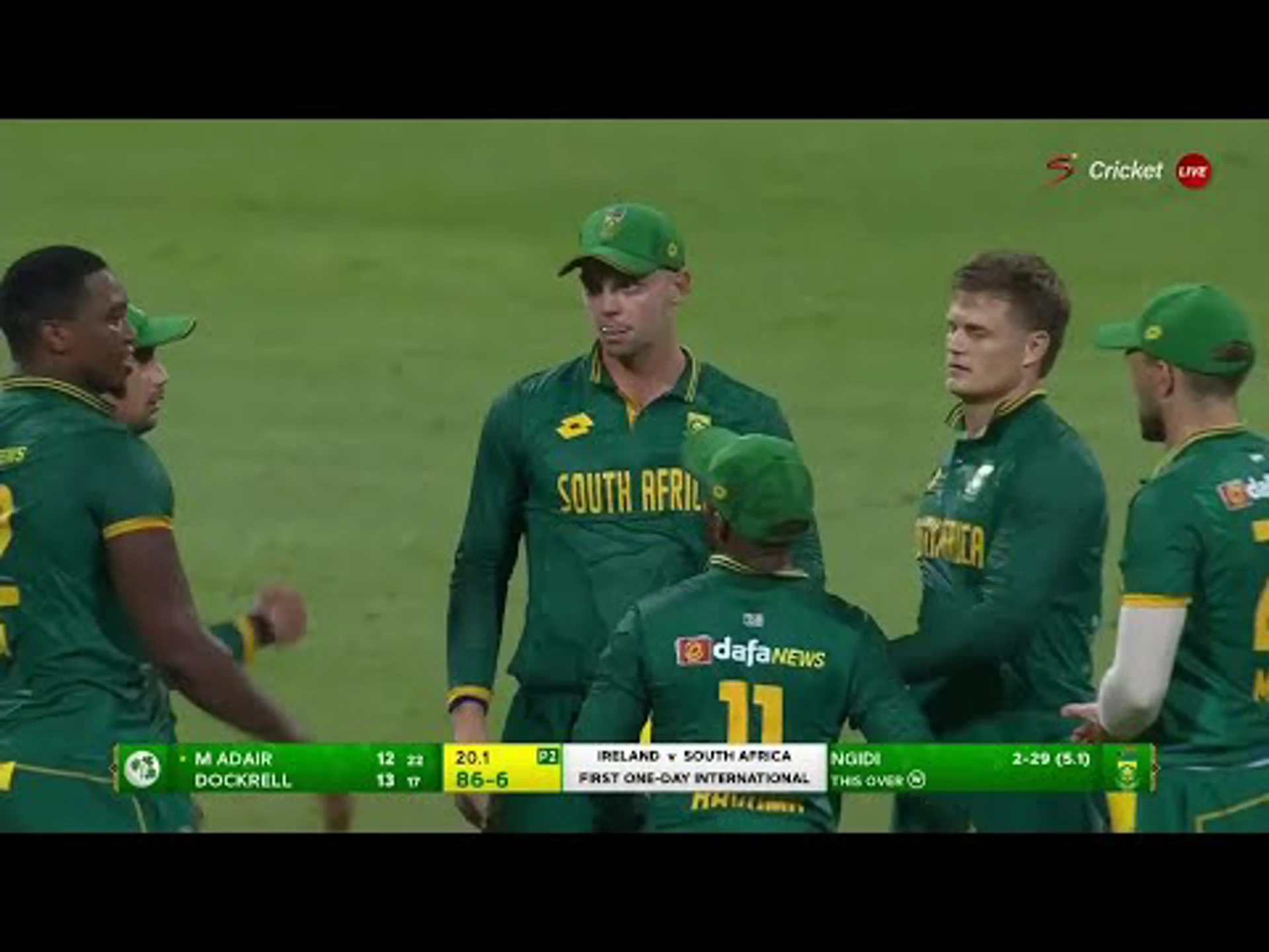 Ireland v South Africa | 1st ODI | 2nd innings | Lungi Ngidi 2