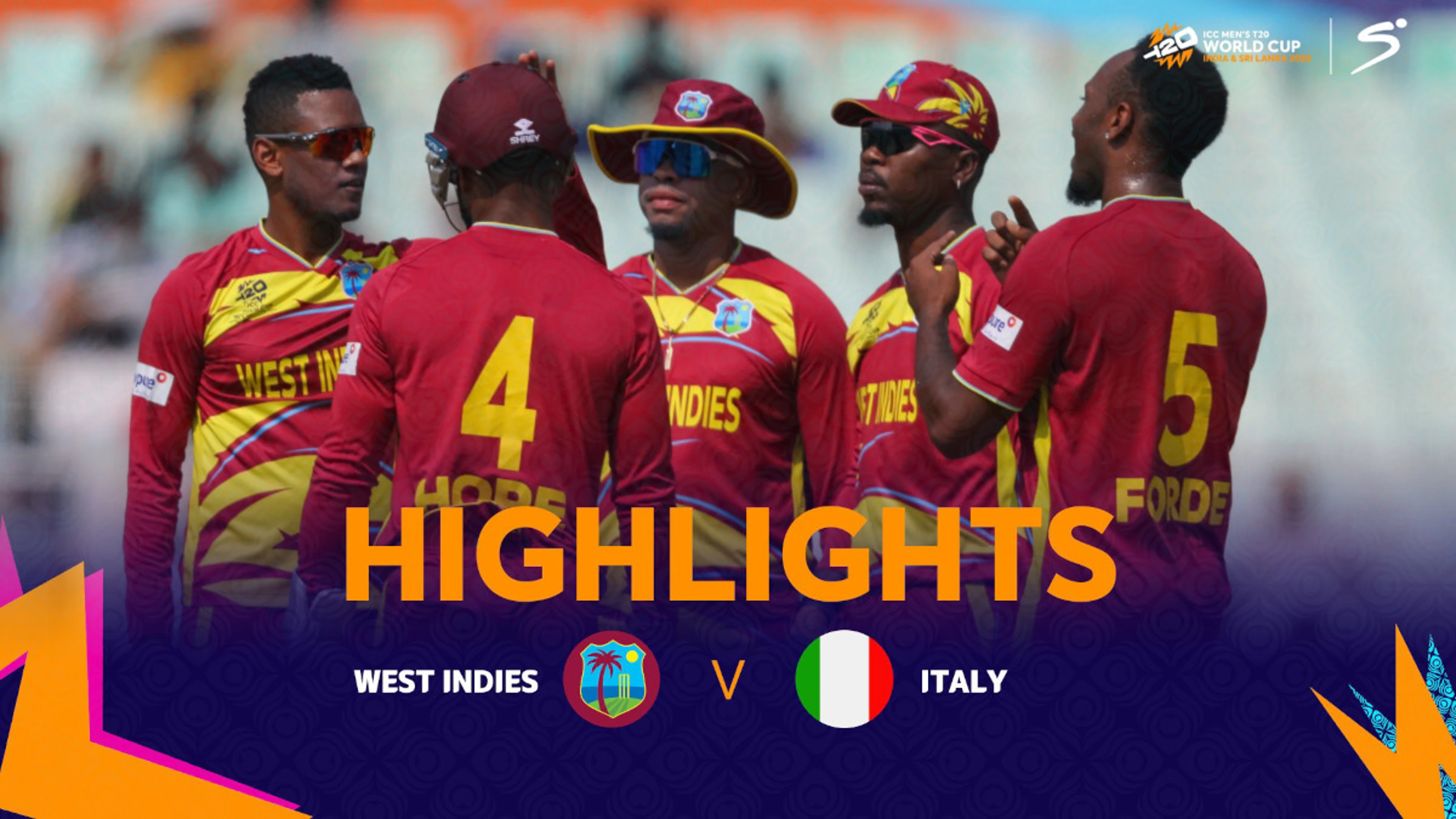 West Indies v Italy | Match Highlights | ICC T20 World Cup Group C