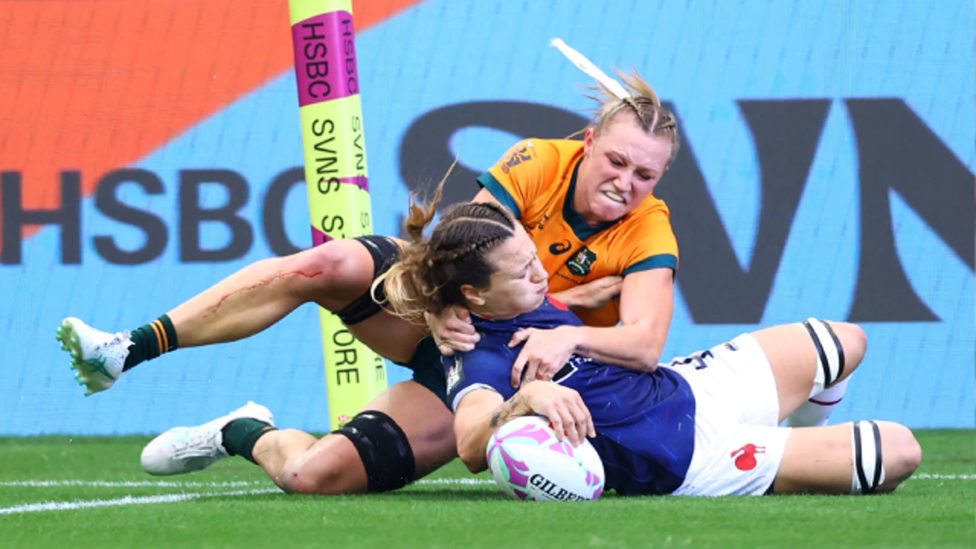 Australia v France | Highlights | SF2 | World Rugby HSBC Women's Sevens Series Singapore
