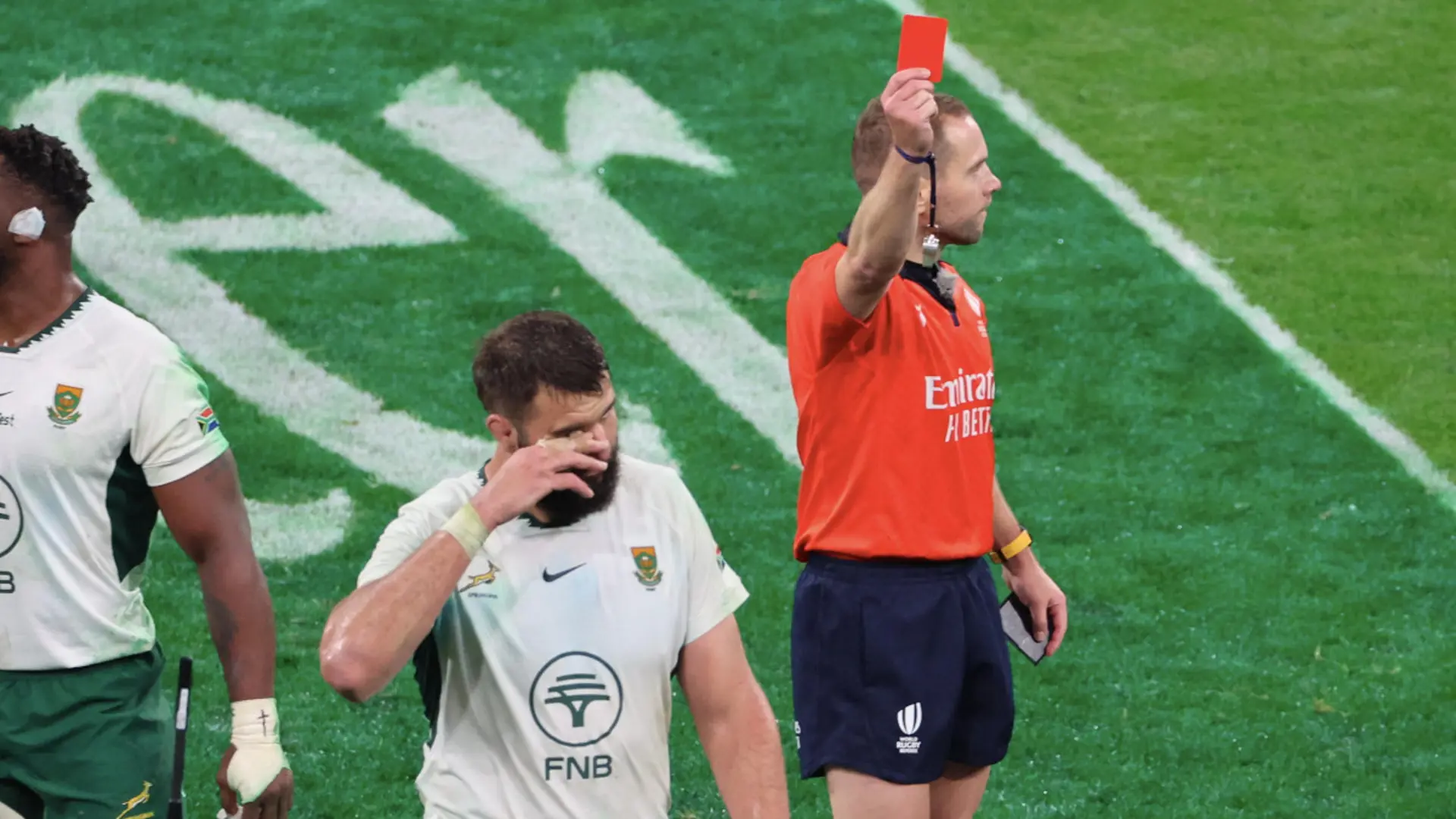 STRIKING IT RICH: Lood’s sending off enabled Boks to make a point