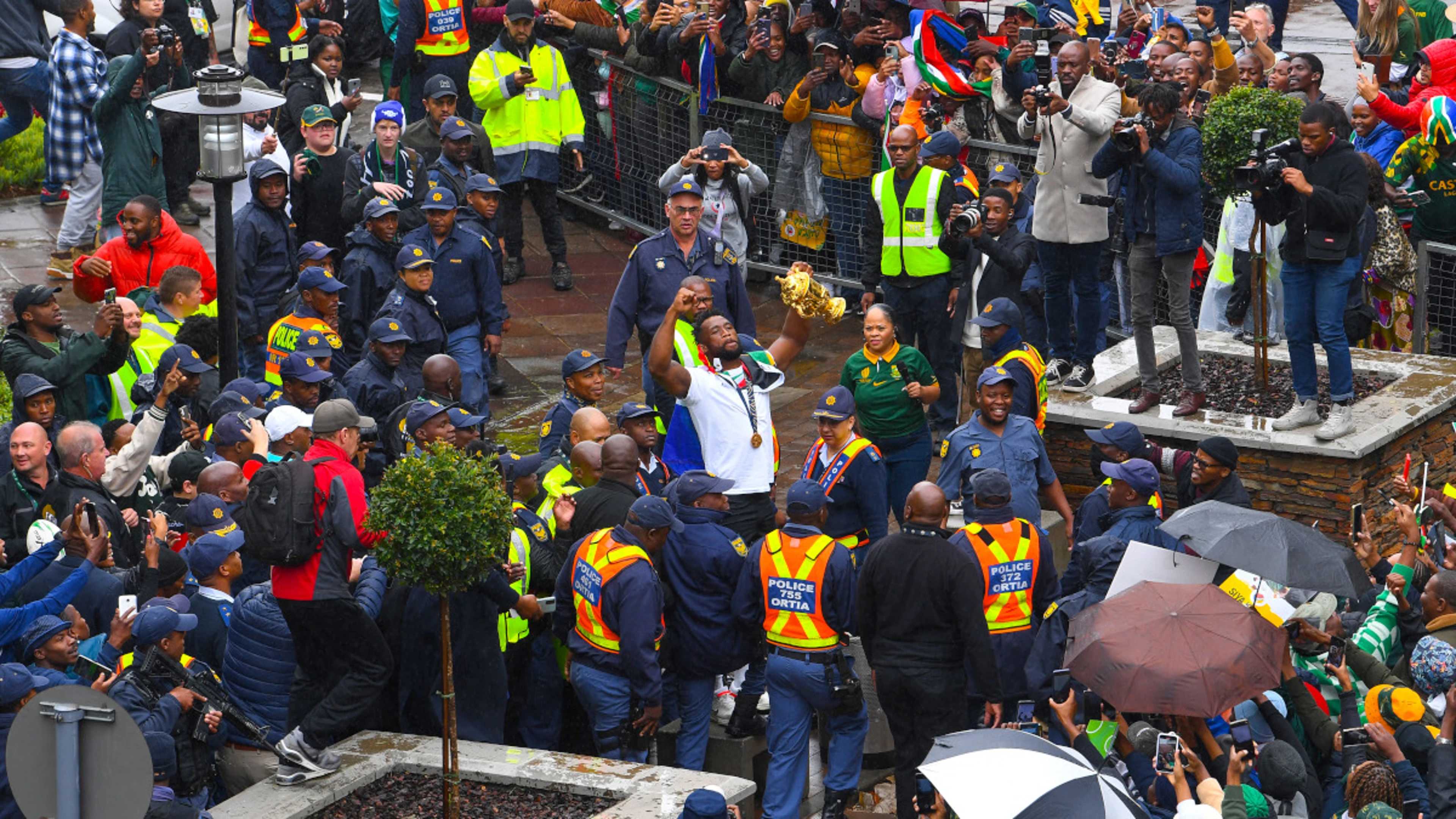 Thousands brave cold, rain to welcome world champion Springboks