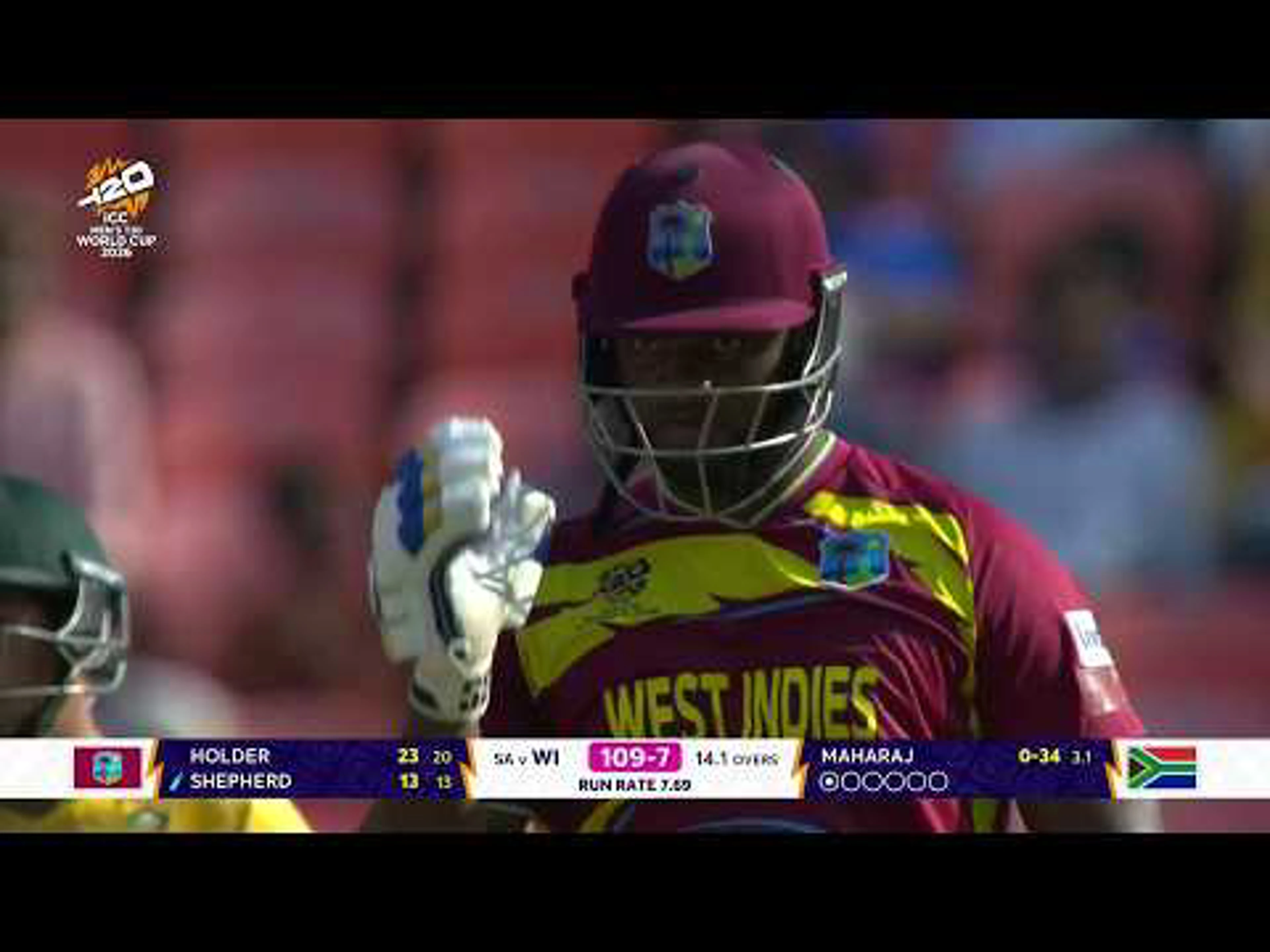 Romario Shepherd 52 runs | West Indies v South Africa | ICC T20 World Cup Super 8 Group 1