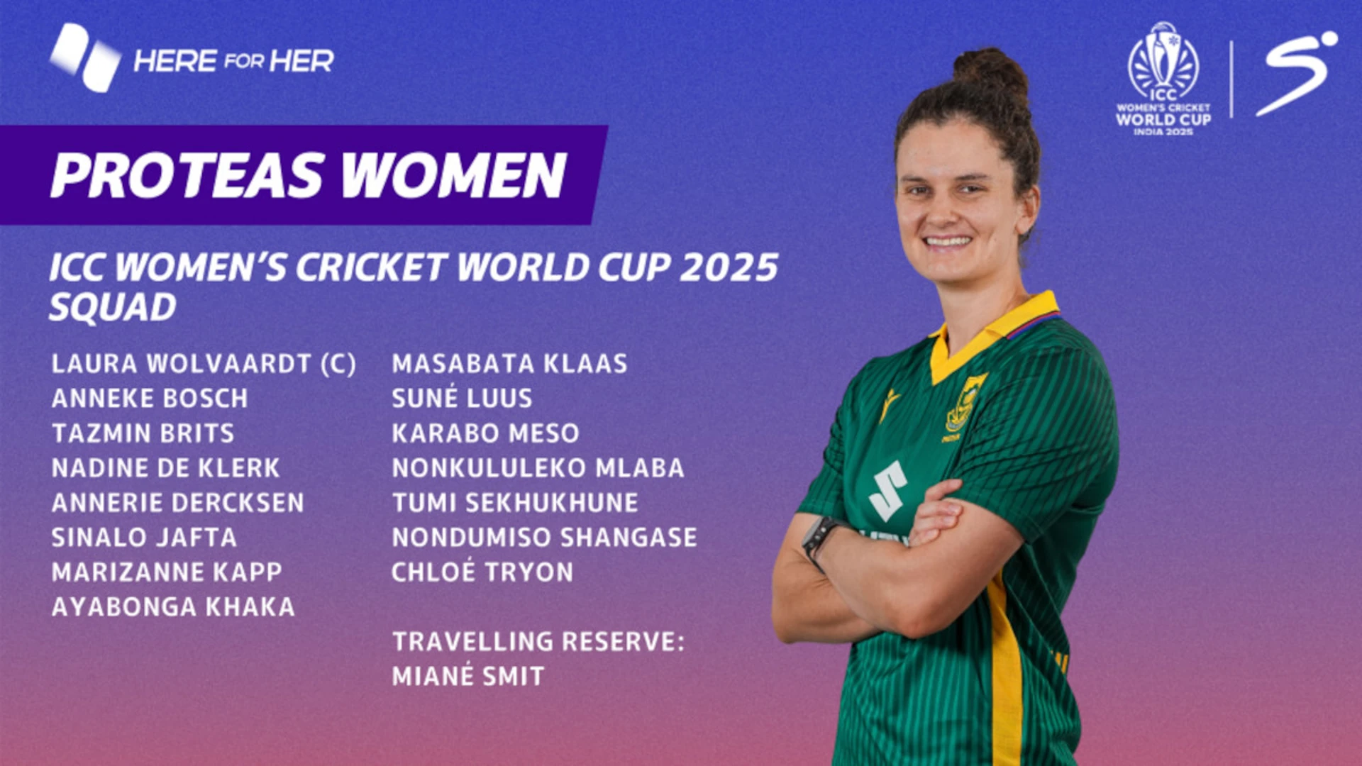 Wolvaardt leads experienced Proteas Women at CWC, teen Meso gets the nod