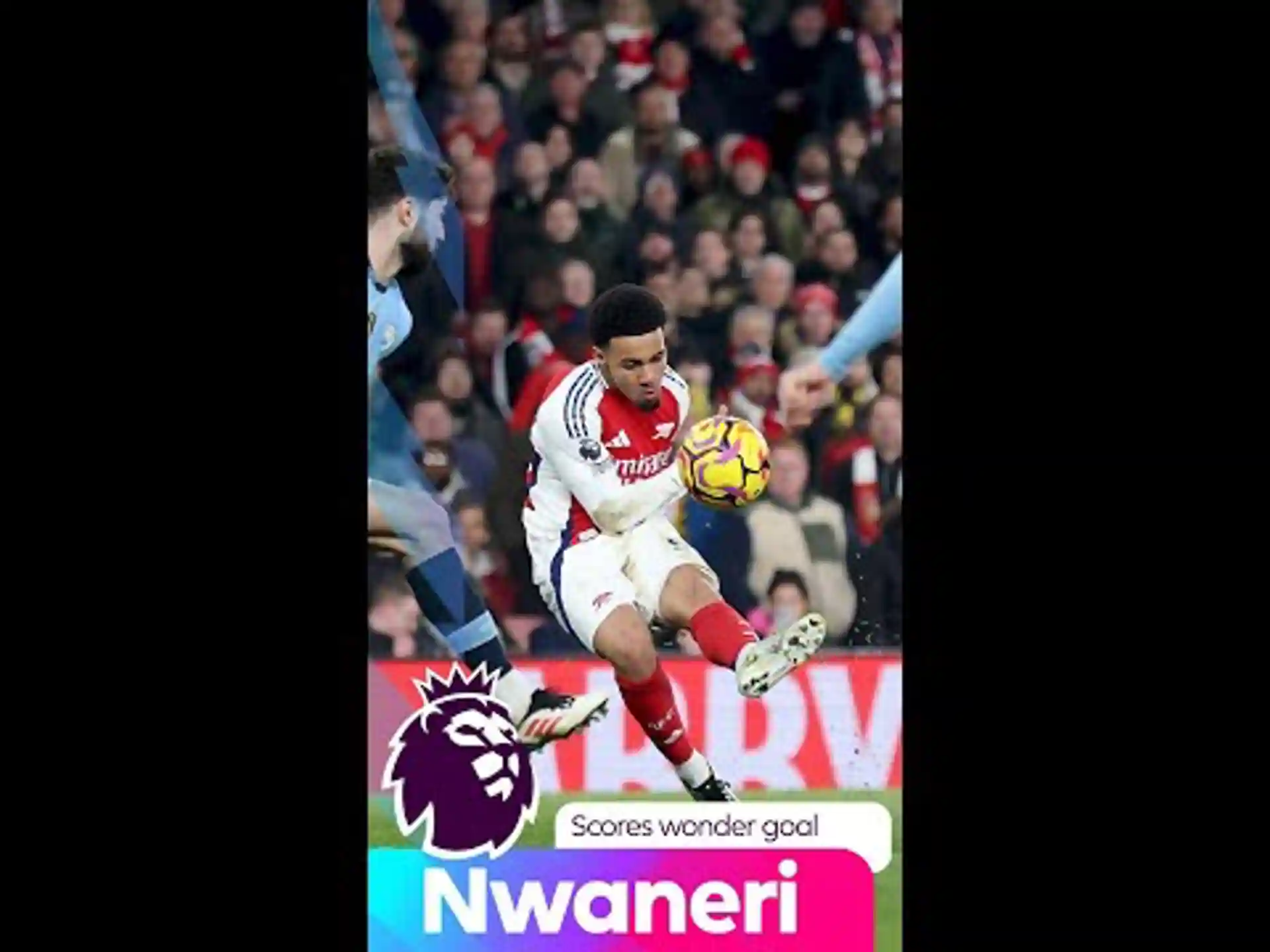 Pitchside angles as Arsenal fans go celebrate Ethan Nwaneri's wonder goal against Man City!