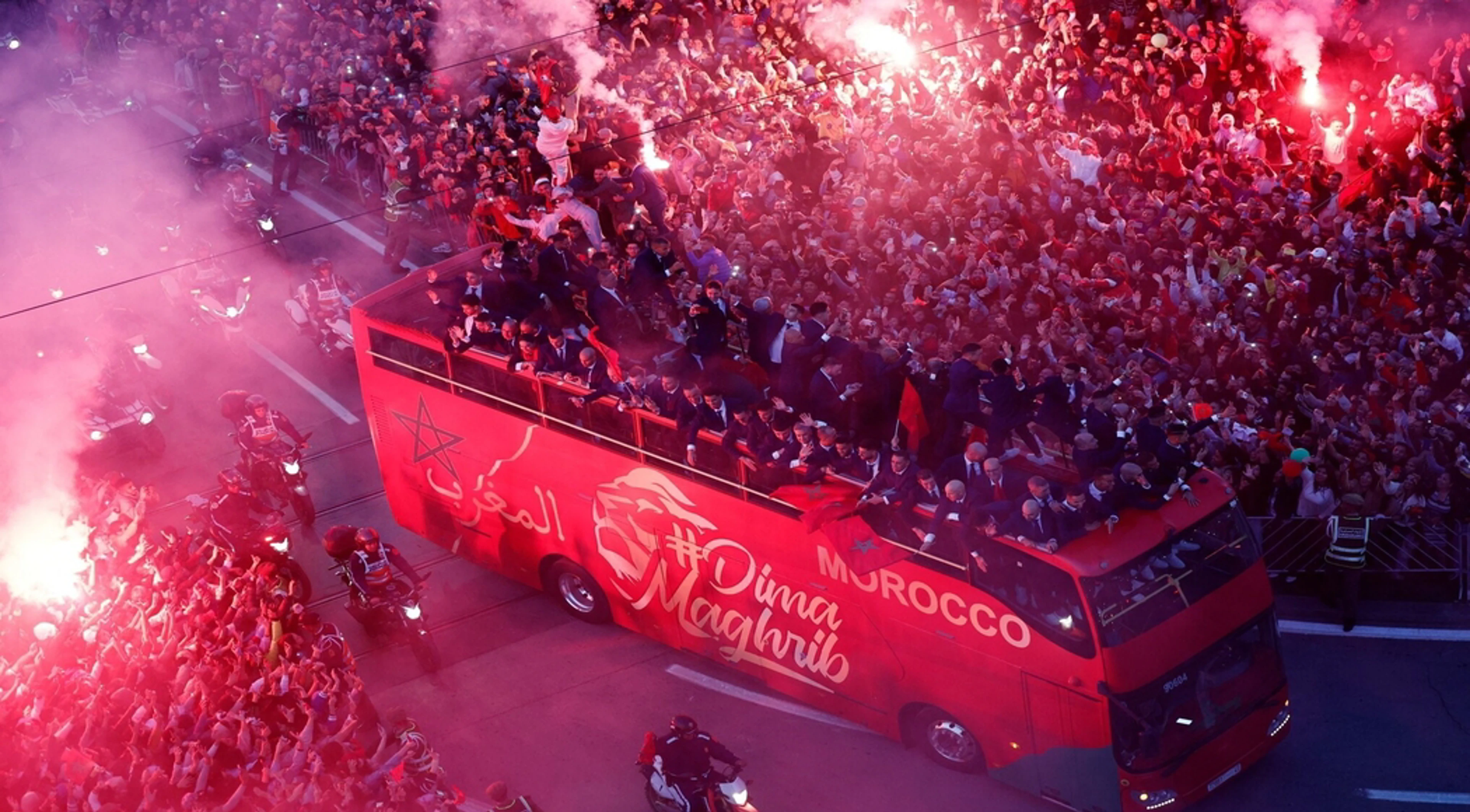 Morocco World Cup team arrives home to heroes' welcome