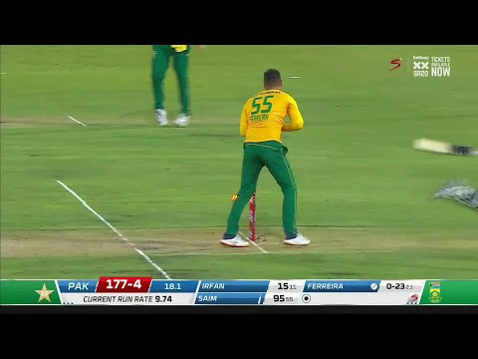 South Africa v Pakistan | 2nd T20 | 1st innings | Saim Ayub 98