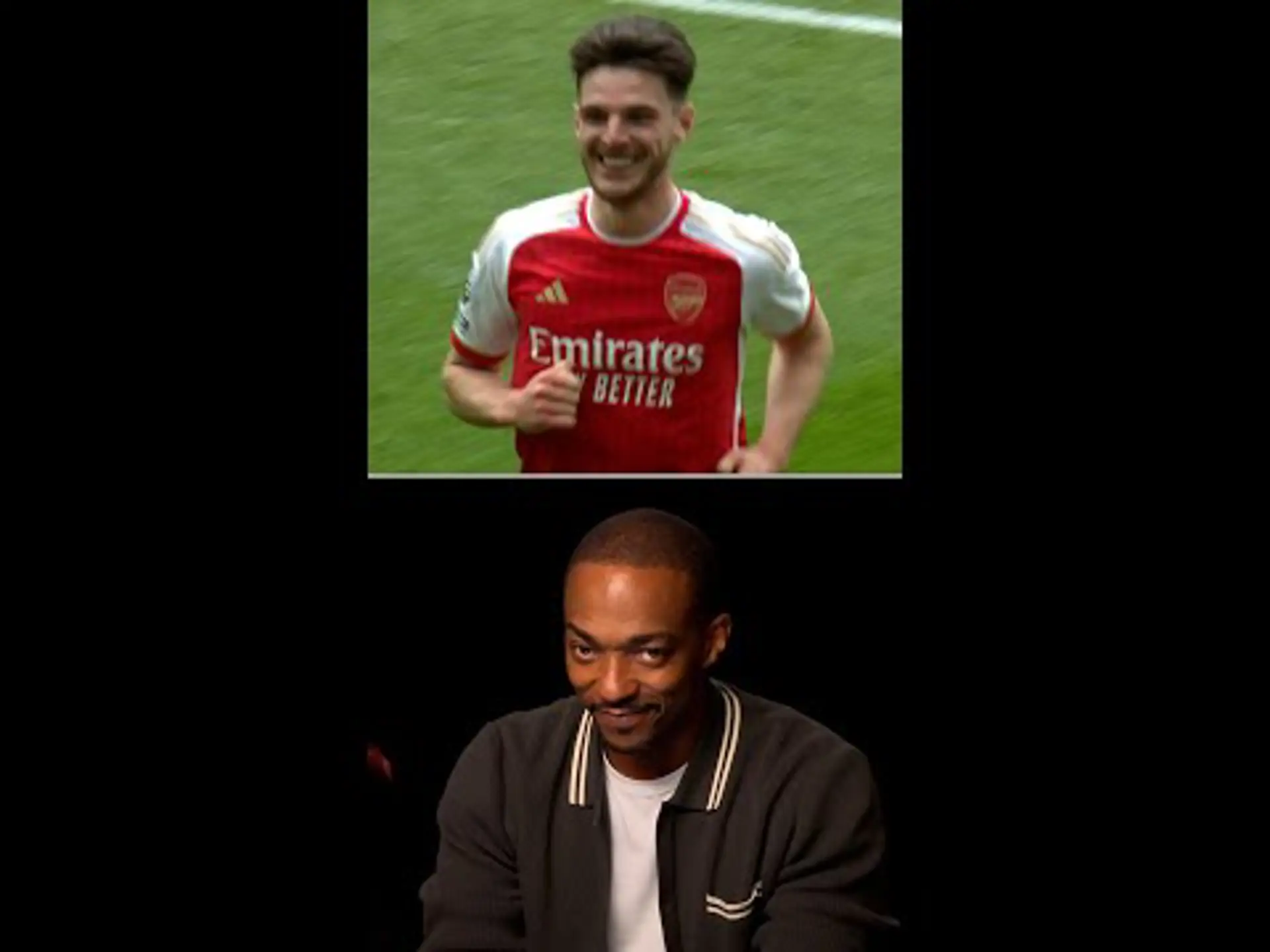 Anthony Mackie is ready to support Declan Rice and Arsenal!