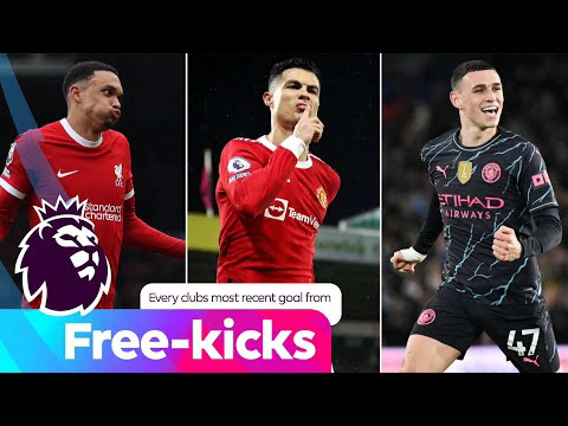 Free-kick Goals | Every club's most recent direct free-kick goal | Premier League