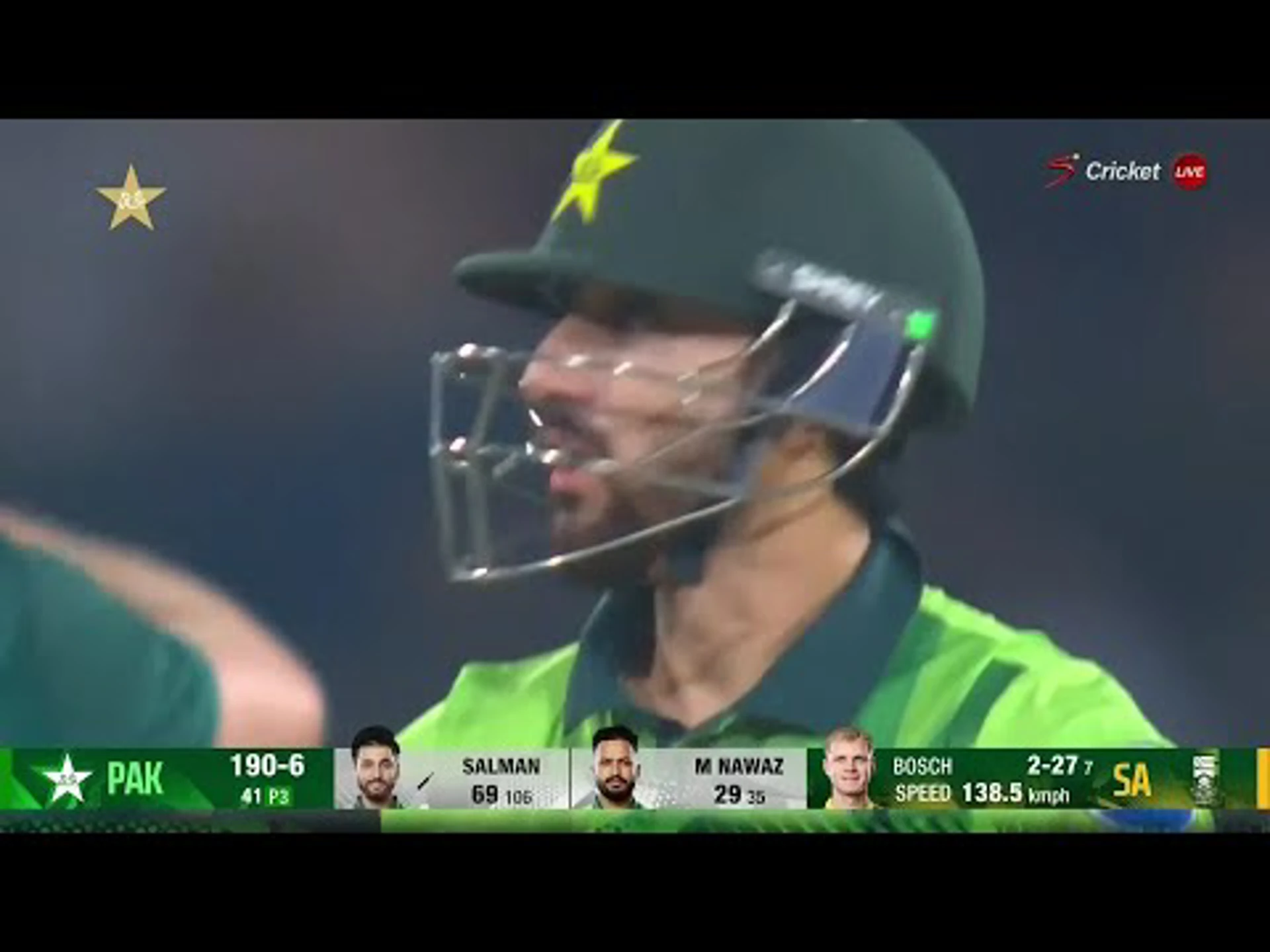 Pakistan v South Africa | 2nd ODI | 1st innings | Corbin Bosch 2