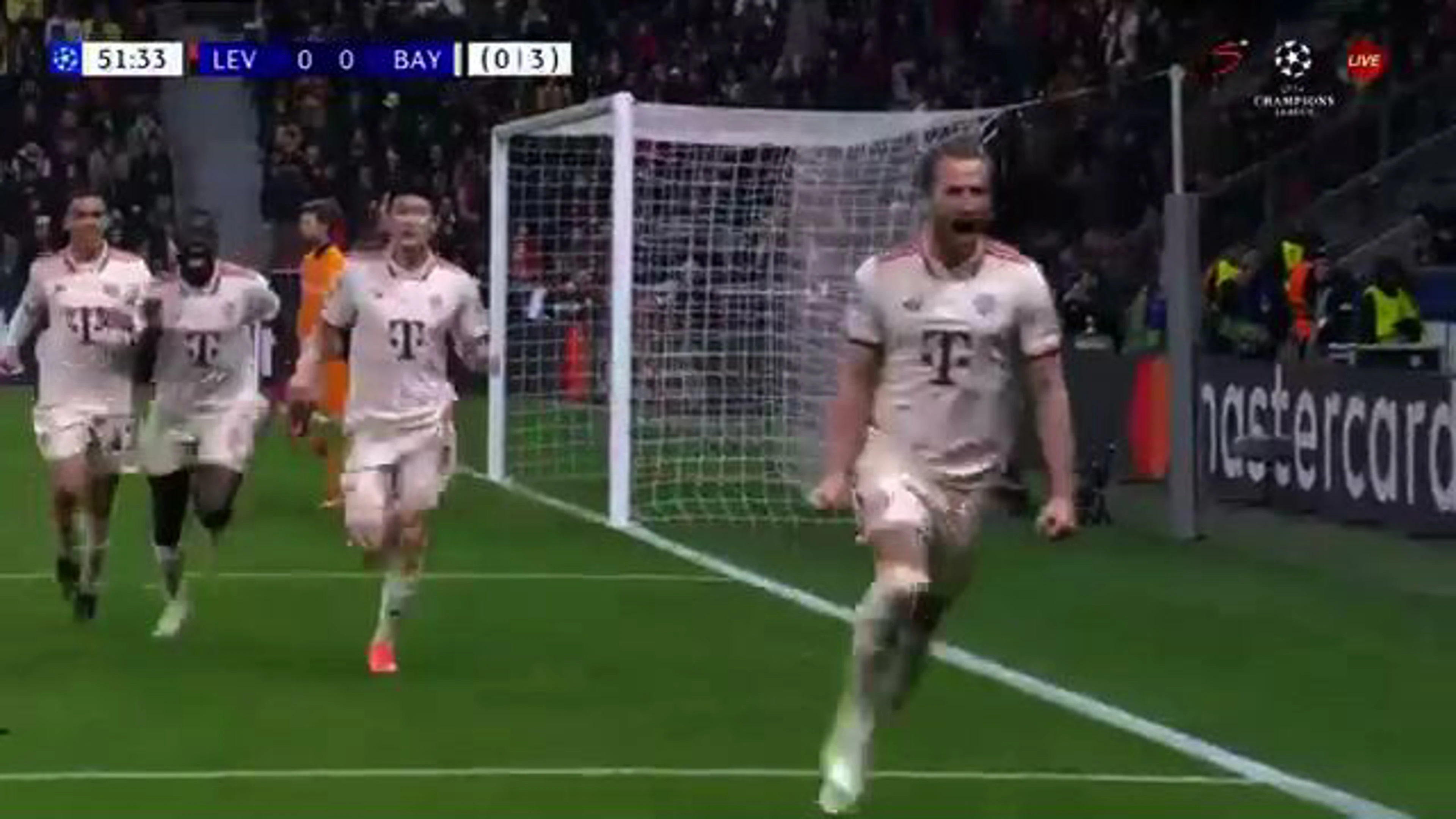 Harry Kane Goal | Leverkusen v Bayern | UEFA Champions League Round of 16