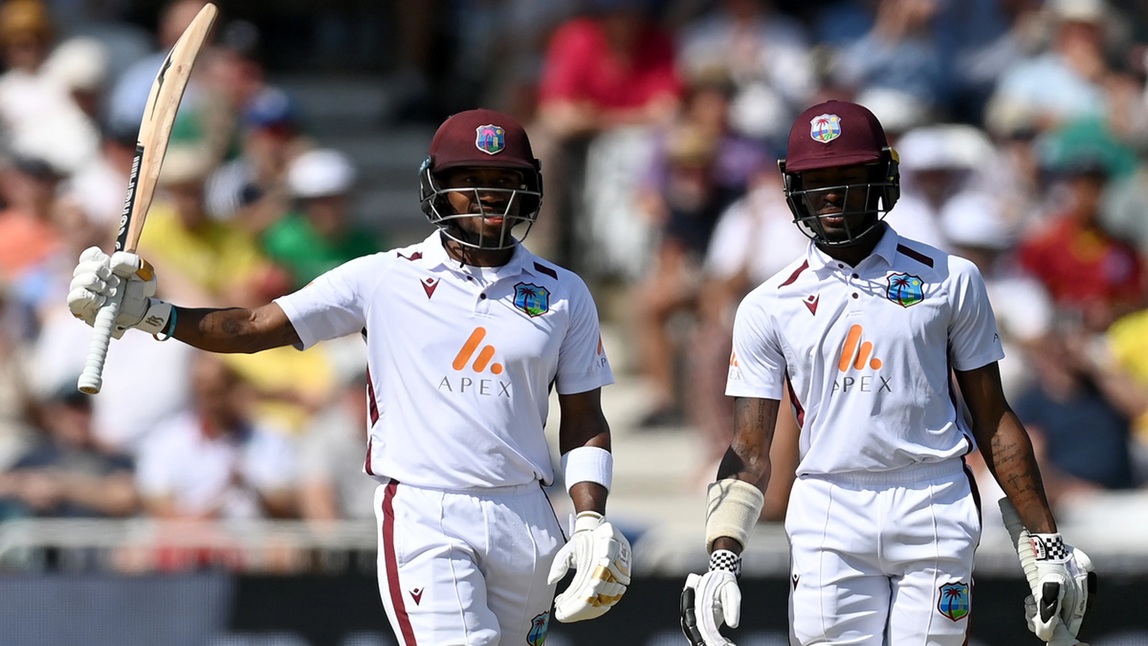 Hundred hero Hodge stars for West Indies as England toil without Anderson
