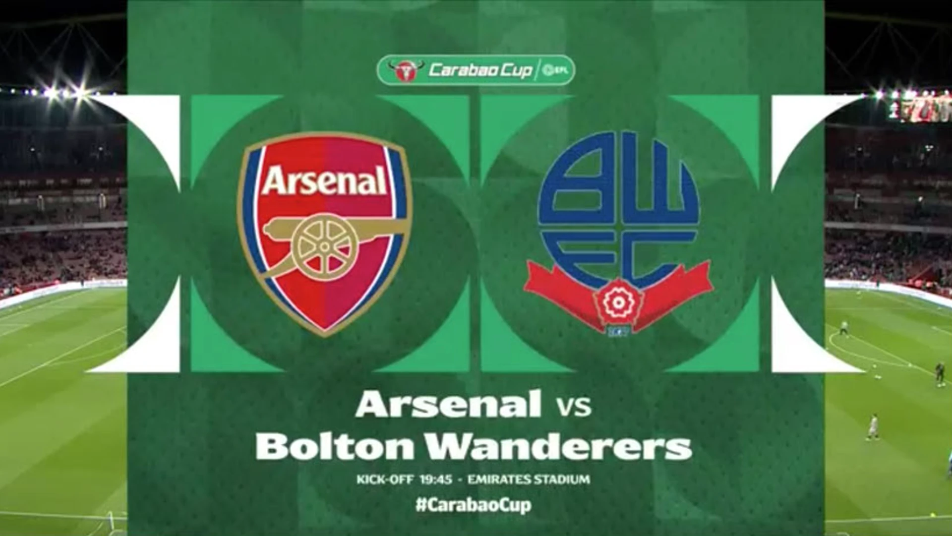 Arsenal v Bolton | Match Highlights | Carabao Cup