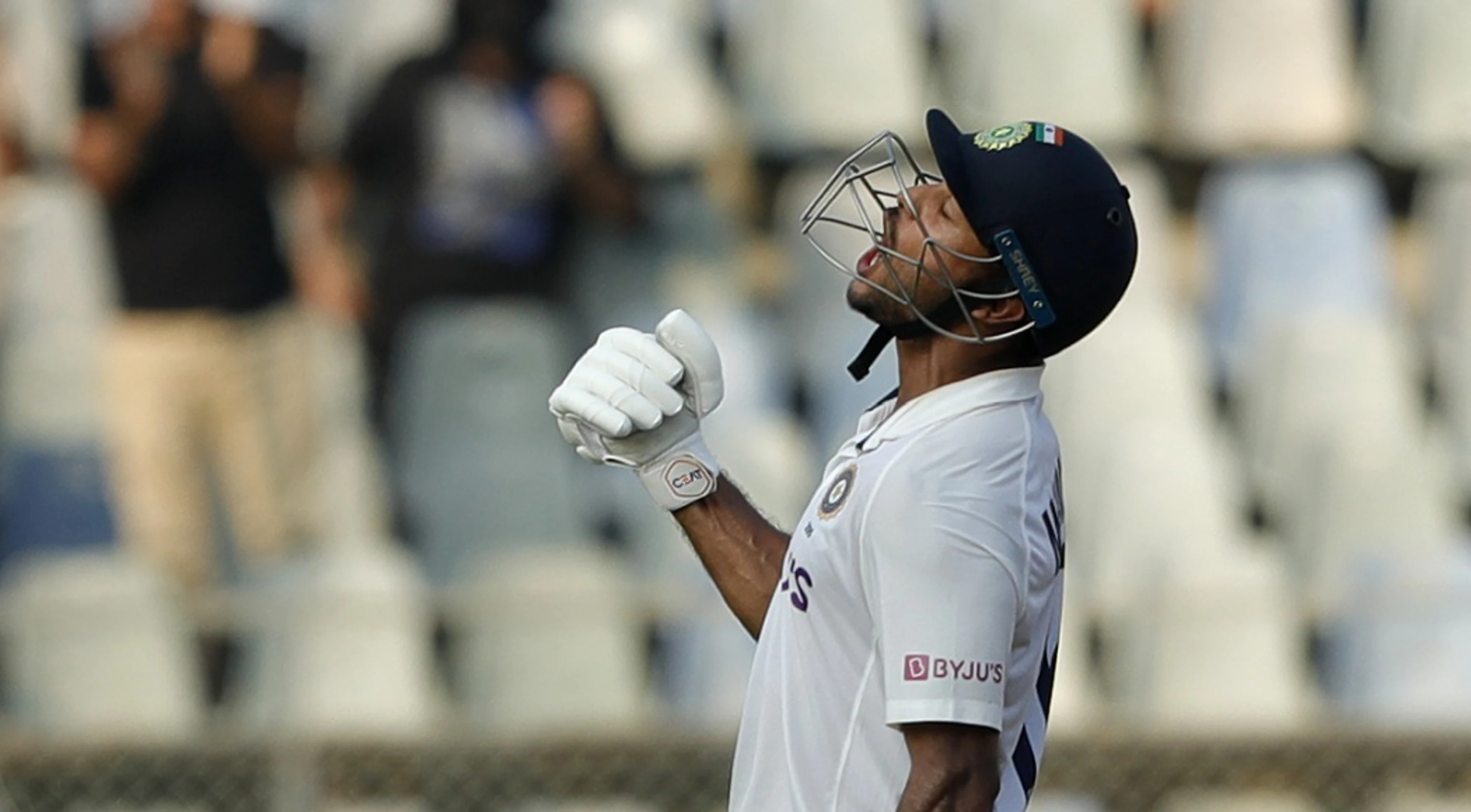 Ton-up Agarwal helps India recover after Patel's four wickets