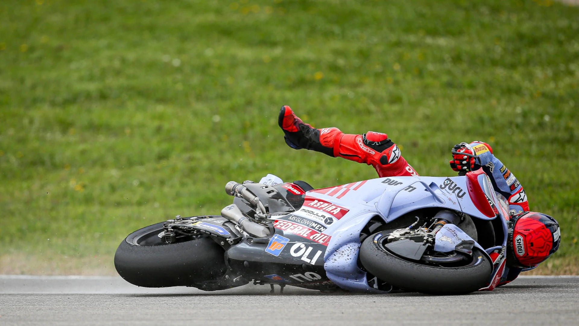 Vinales sets German MotoGP lap record as Marquez goes flying