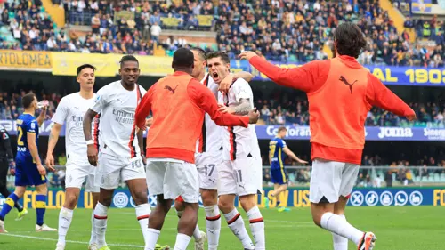 Milan down Verona to consolidate second place in Serie A