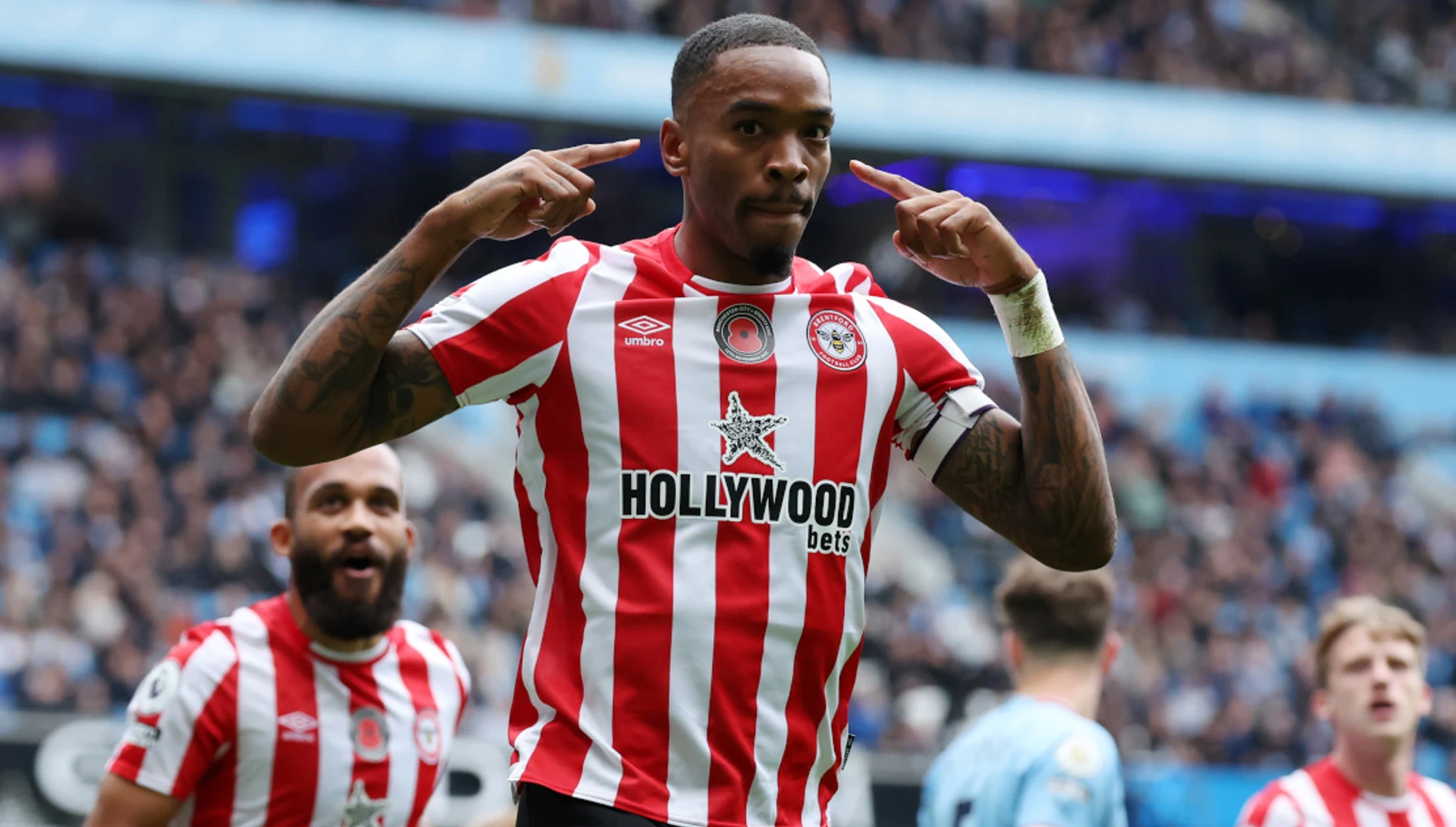 Toney scores twice as Brentford stun Man City