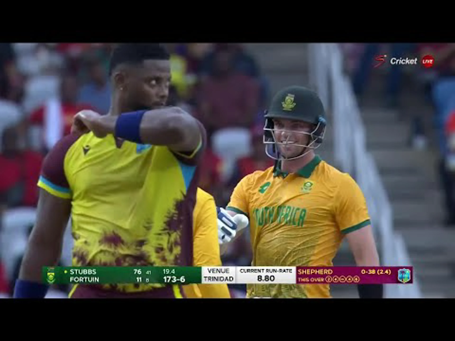 Tristan Stubbs 76 runs | West Indies v South Africa | 1st T20