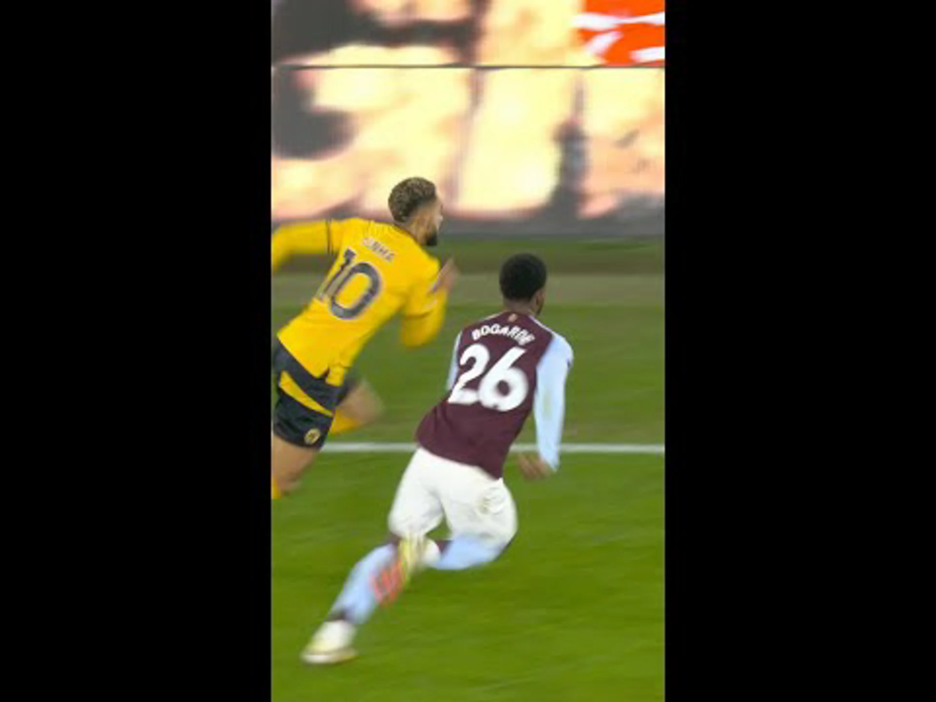 Two Villa players both tried to take throw-in!