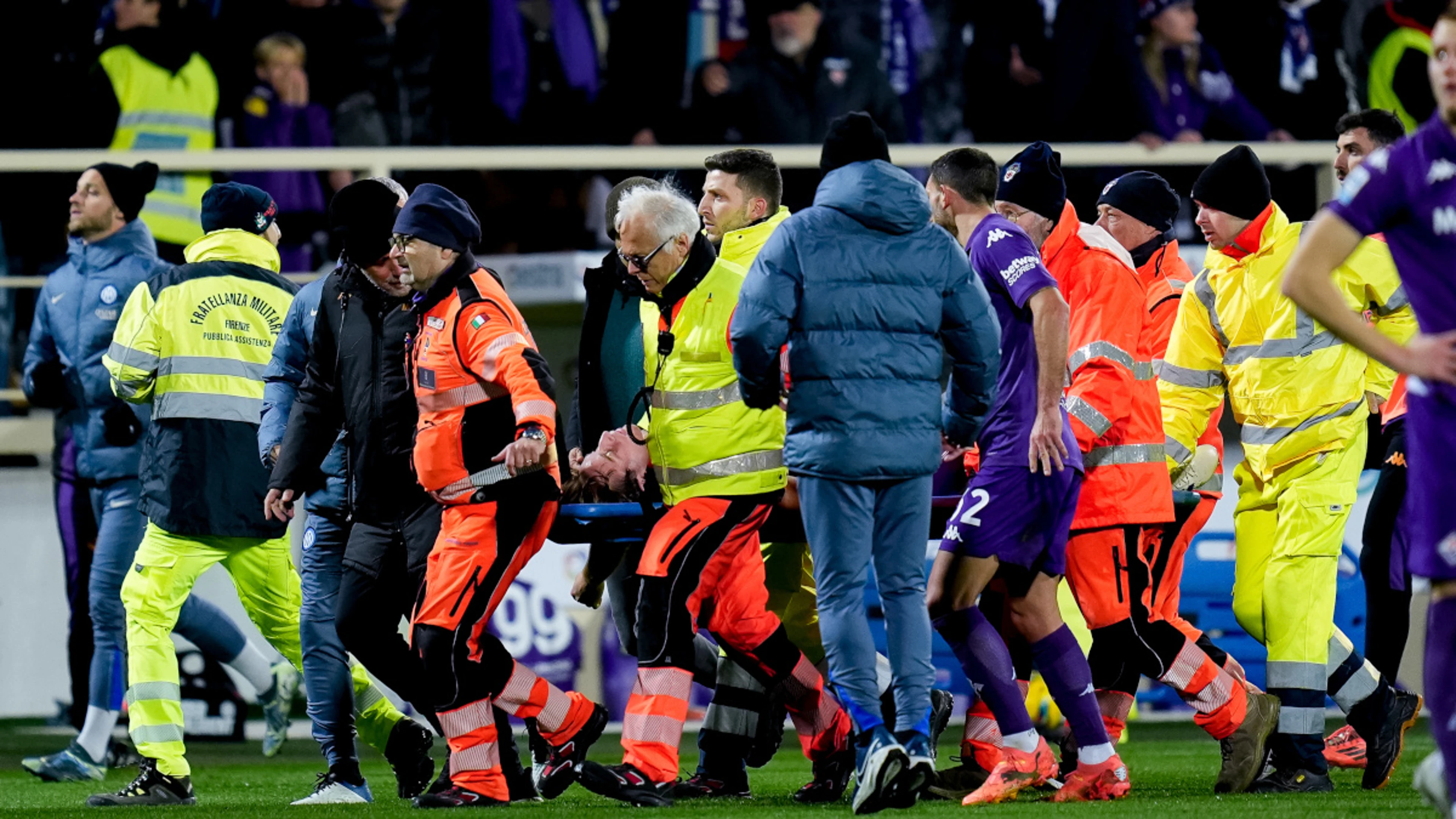 Fiorentina's Bove 'alert' in hospital after collapse: club