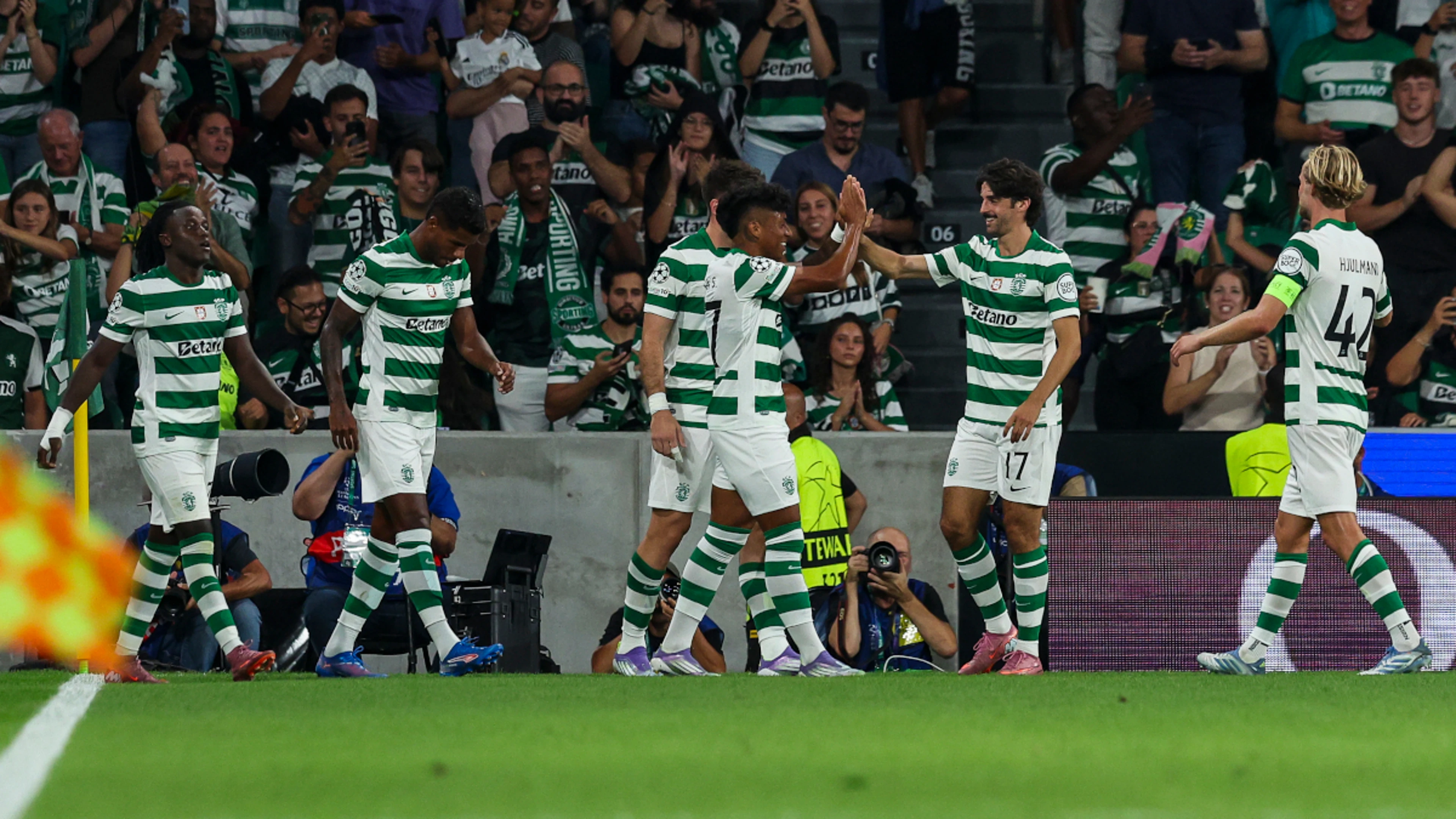 Sporting hit Kairat with three-goal blitz in Champions League win