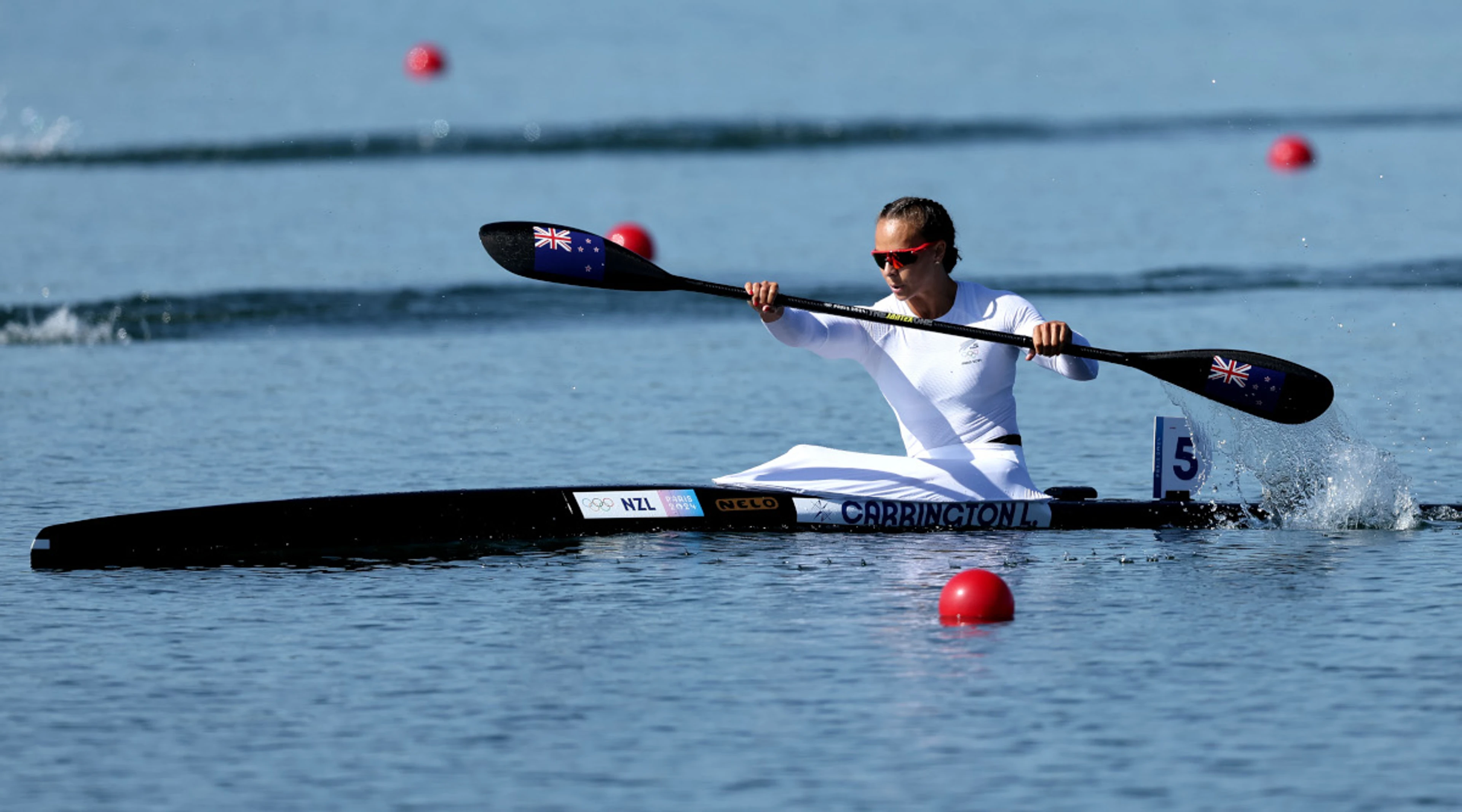 Carrington wins gold for New Zealand in women's kayak single 500m 