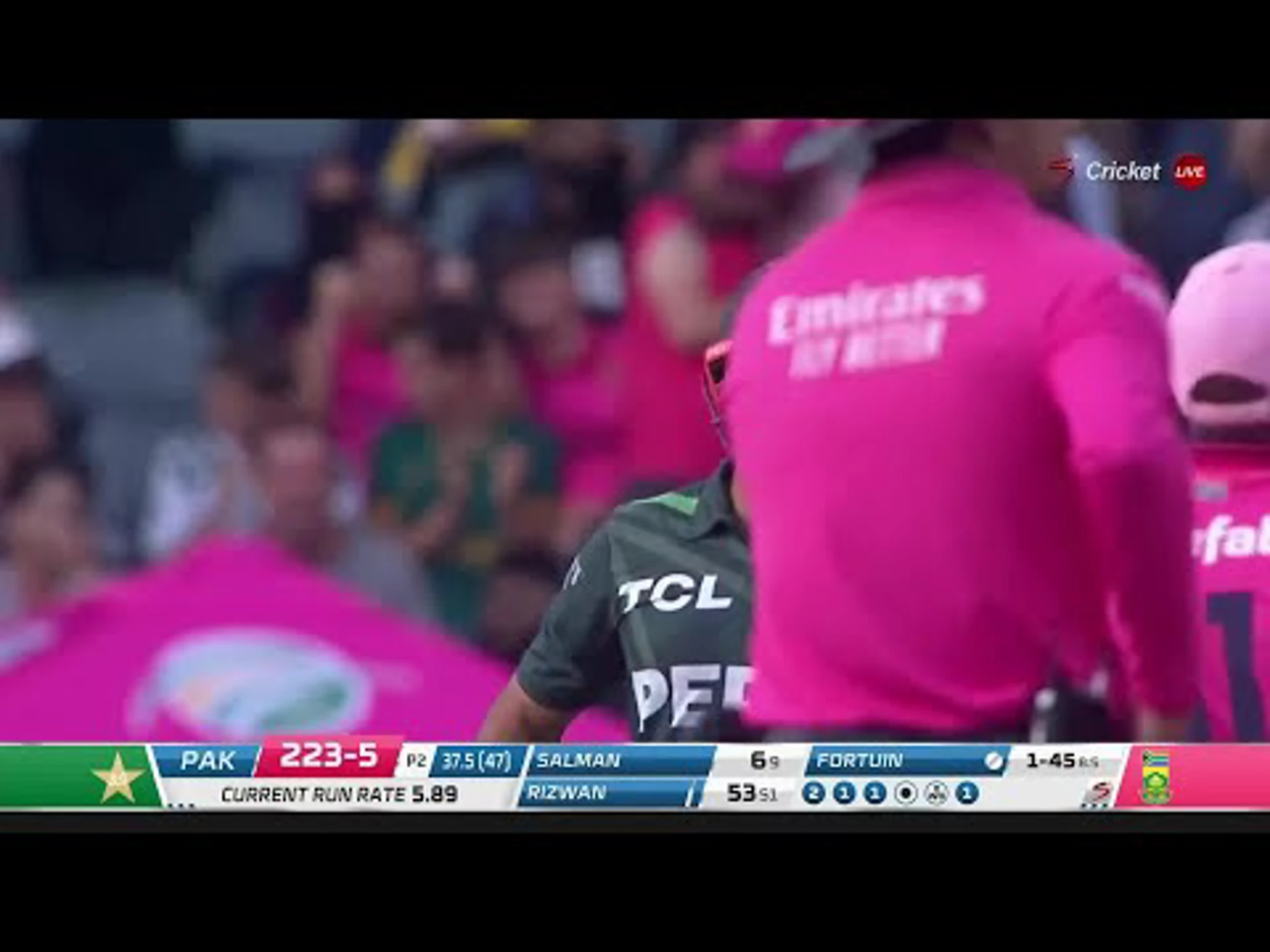 South Africa v Pakistan | 3rd ODI | 1st innings | Bjorn Fortuin 4