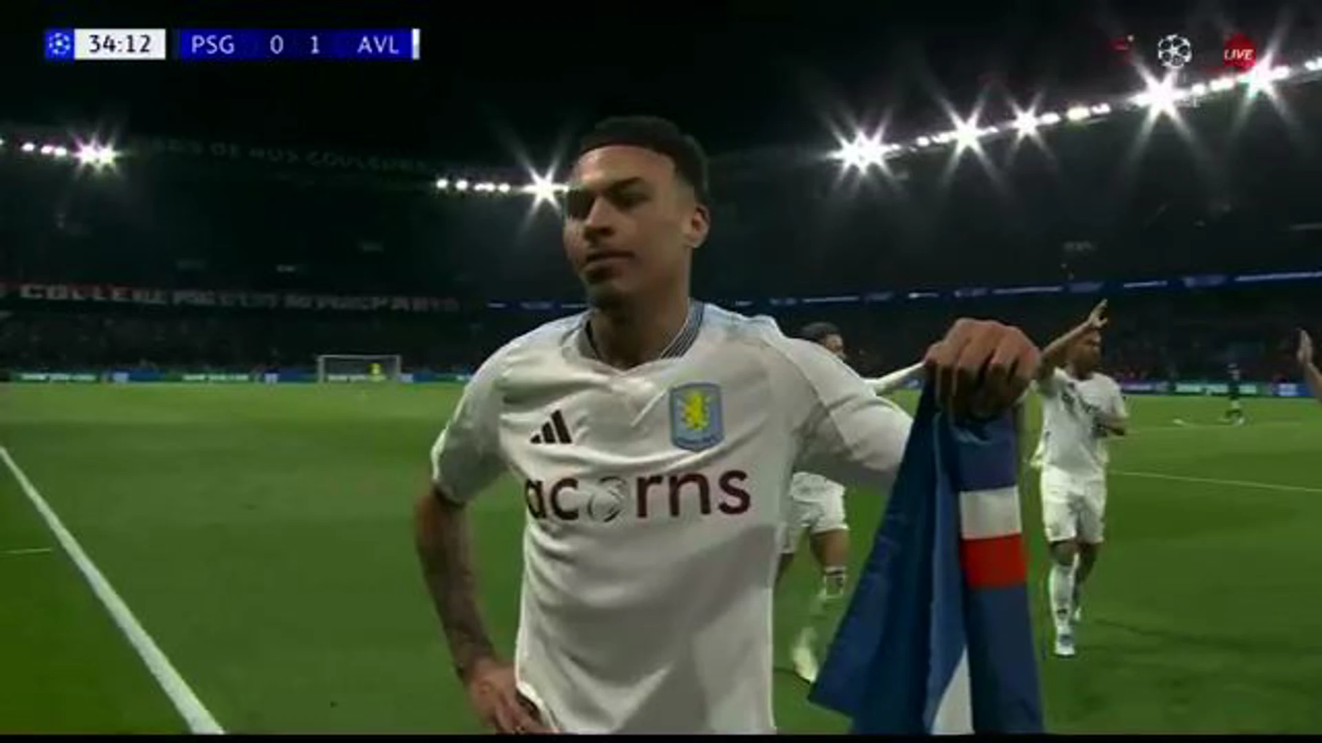 Morgan Rogers Goal | PSG v Aston Villa | UEFA Champions League Quarter Finals