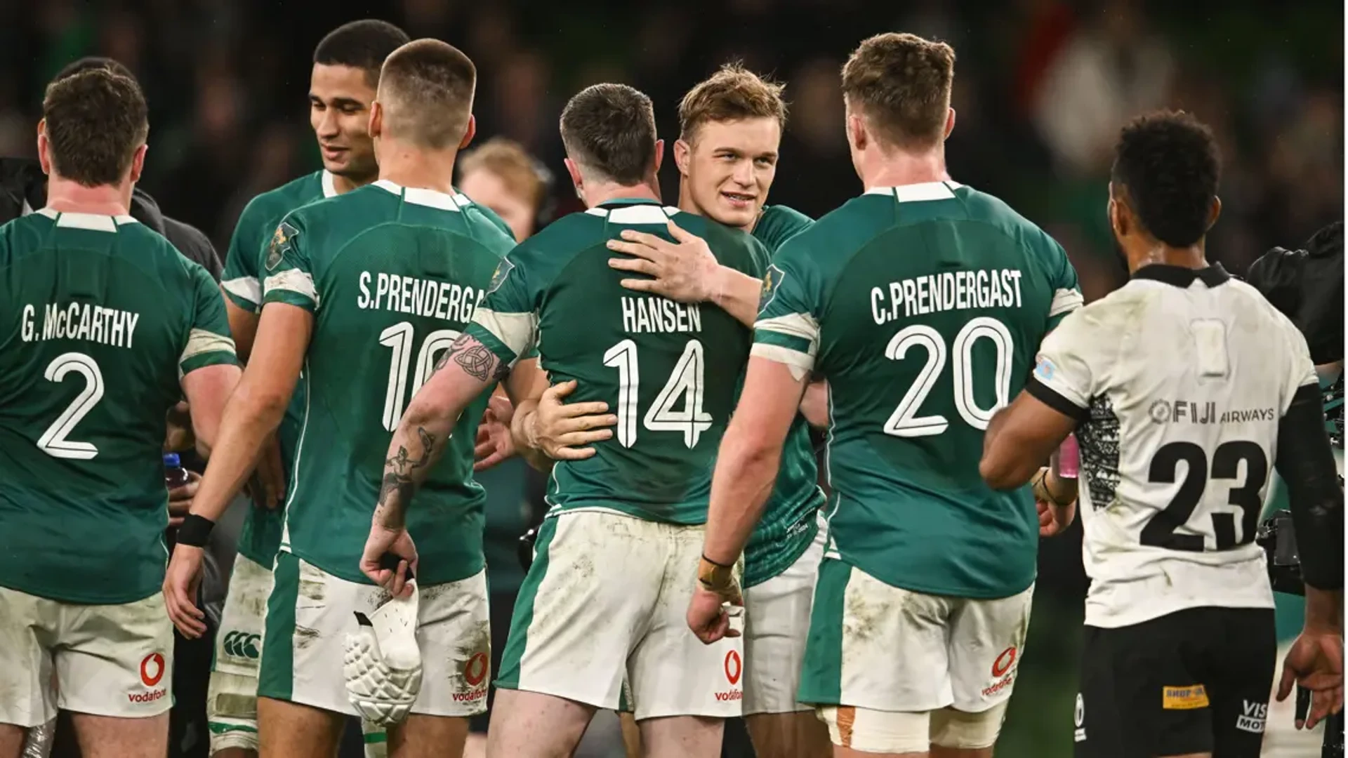 EIGHT-TRY ROMP: Ireland run Fiji ragged to record victory