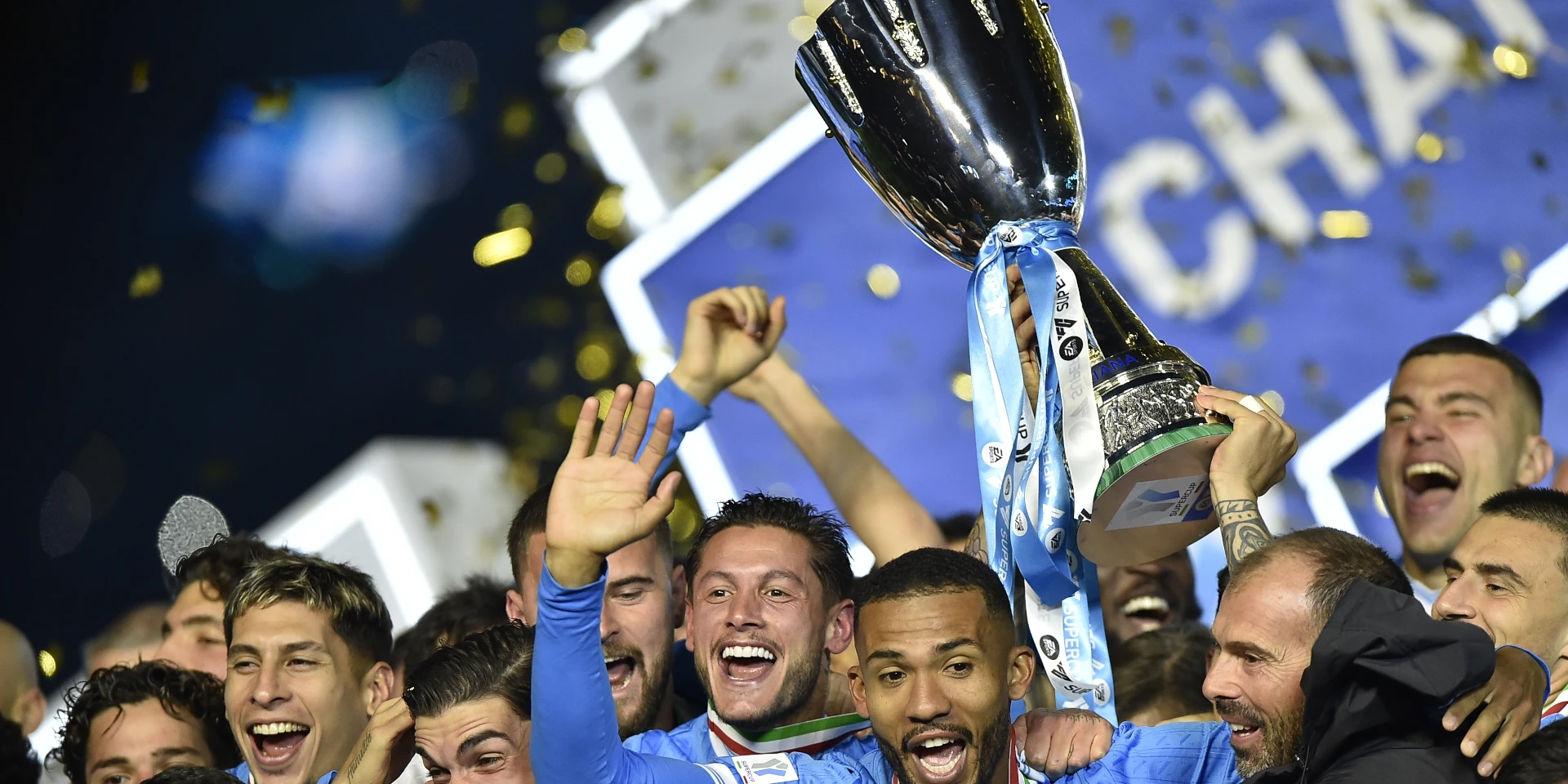 Neres double as Napoli outclass Bologna to win Italian Super Cup
