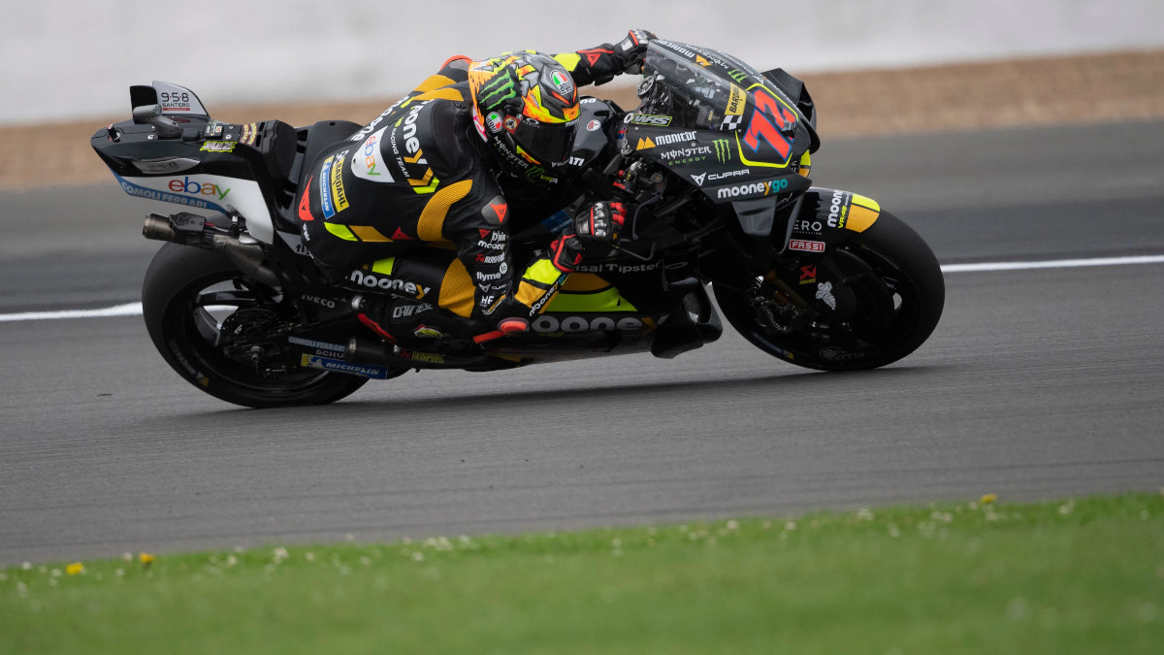 Bezzecchi claims British MotoGP pole at soaking Silverstone
