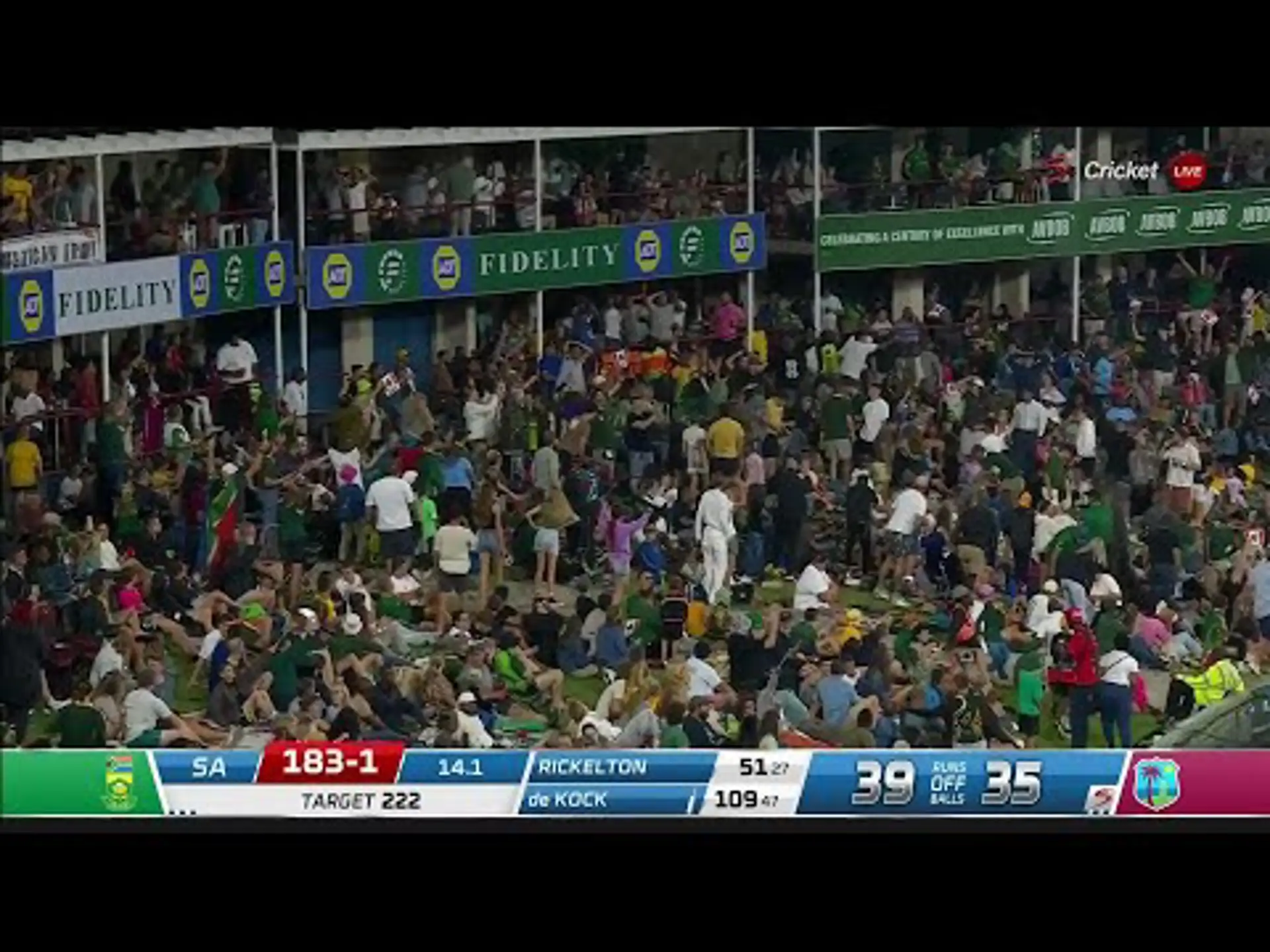 South Africa v West Indies | 2nd T20 | 2nd innings | Quinton Kock 115