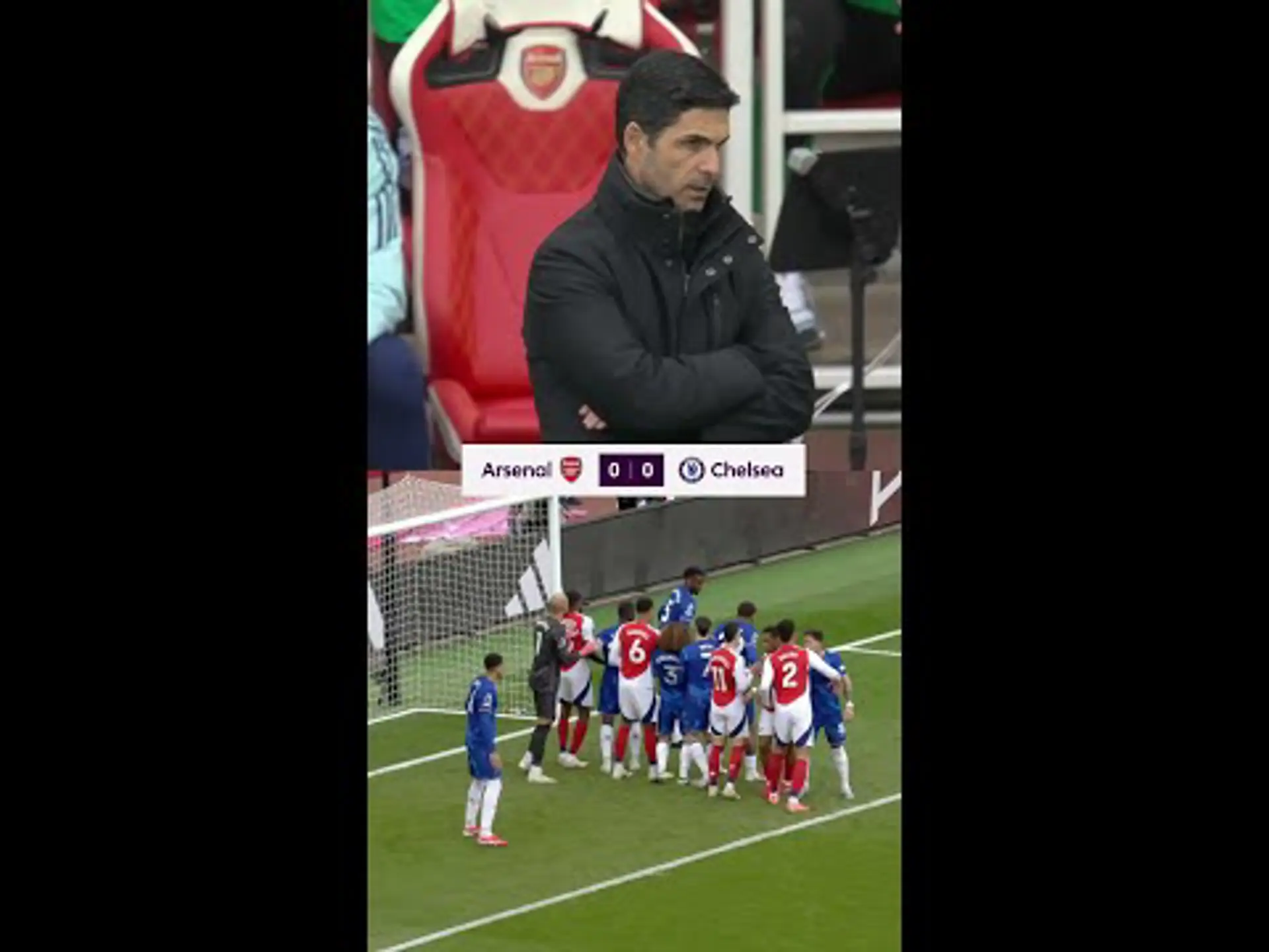 Bench Cam | Arteta celebrates Merino winner against Chelsea!