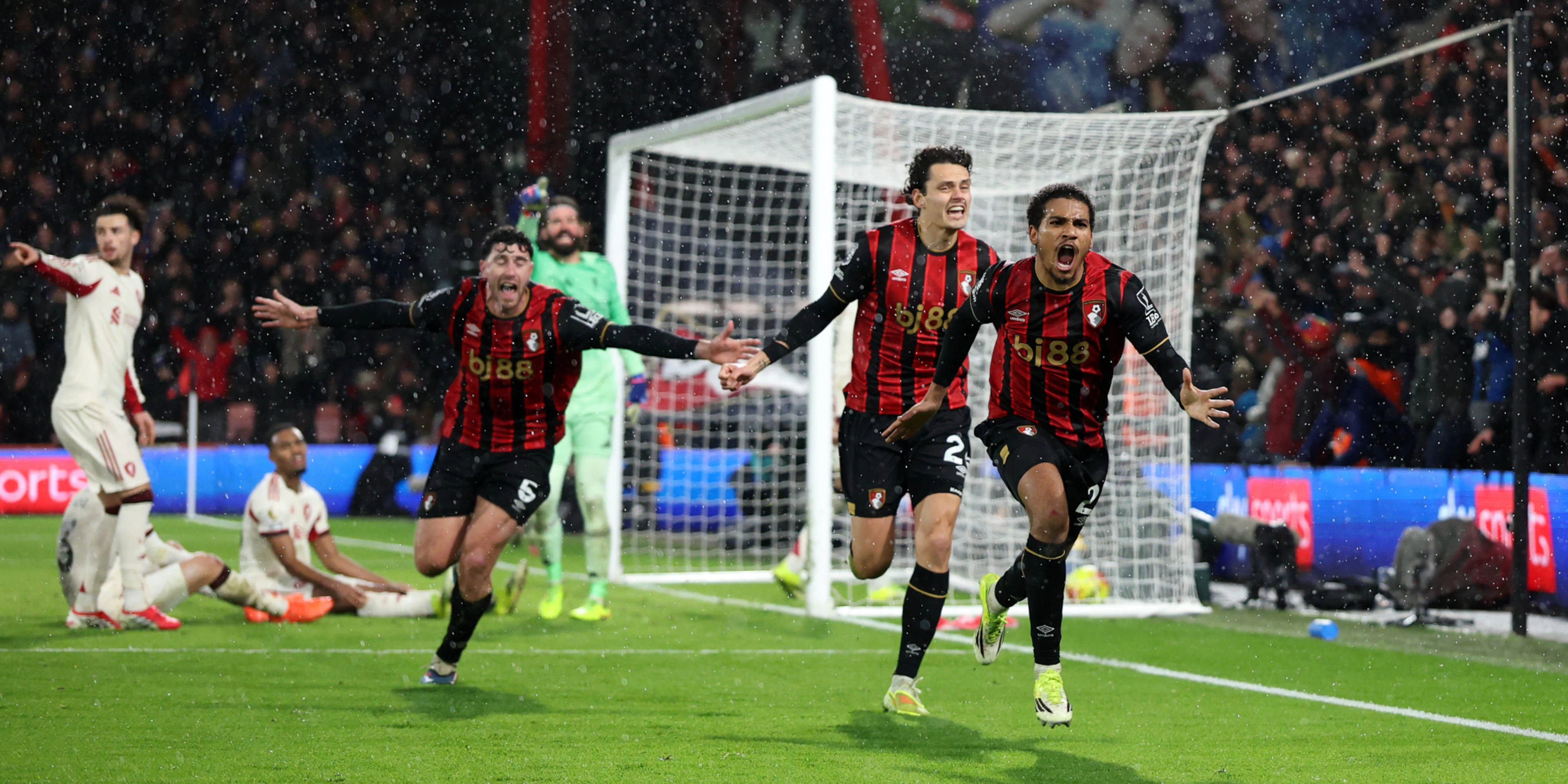 Bournemouth snap Liverpool's unbeaten run to up pressure on Slot