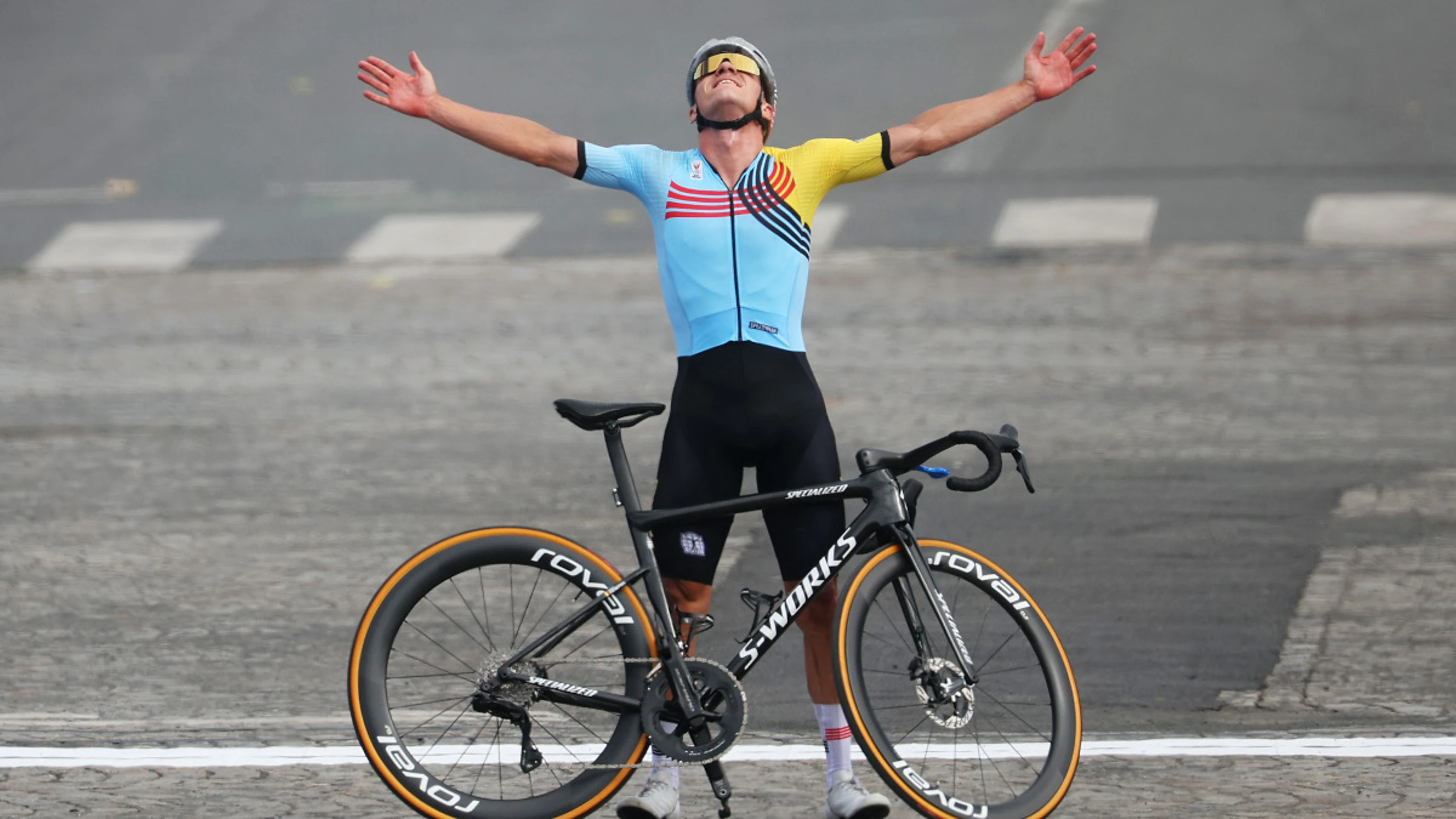 Evenepoel wins road race for historic Olympic cycling double