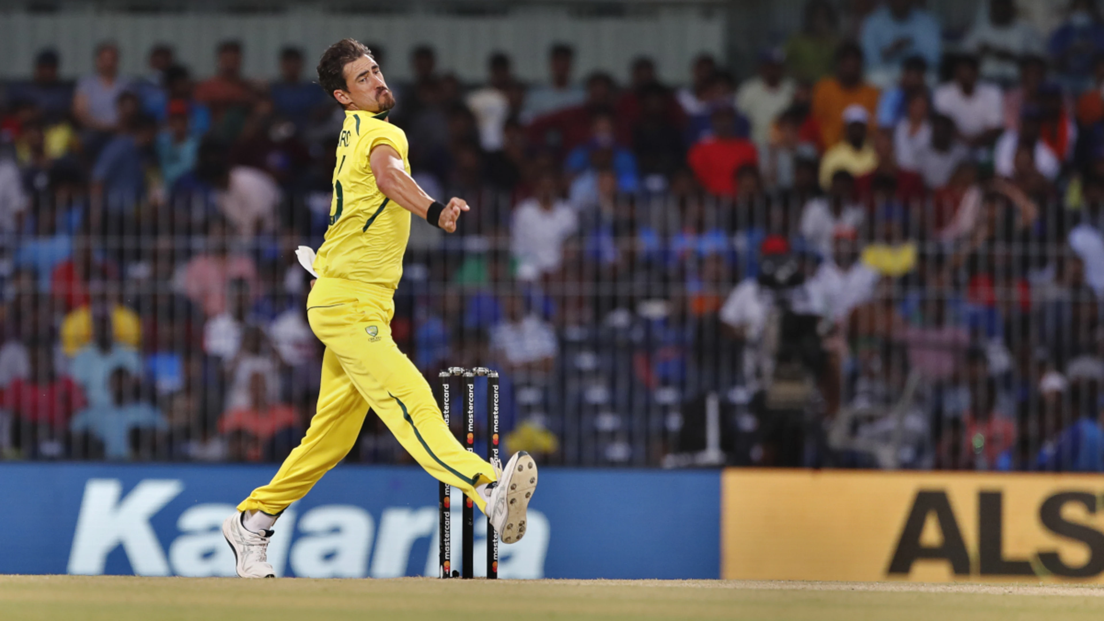 Australia's Starc gets hat-trick in World Cup warm-up