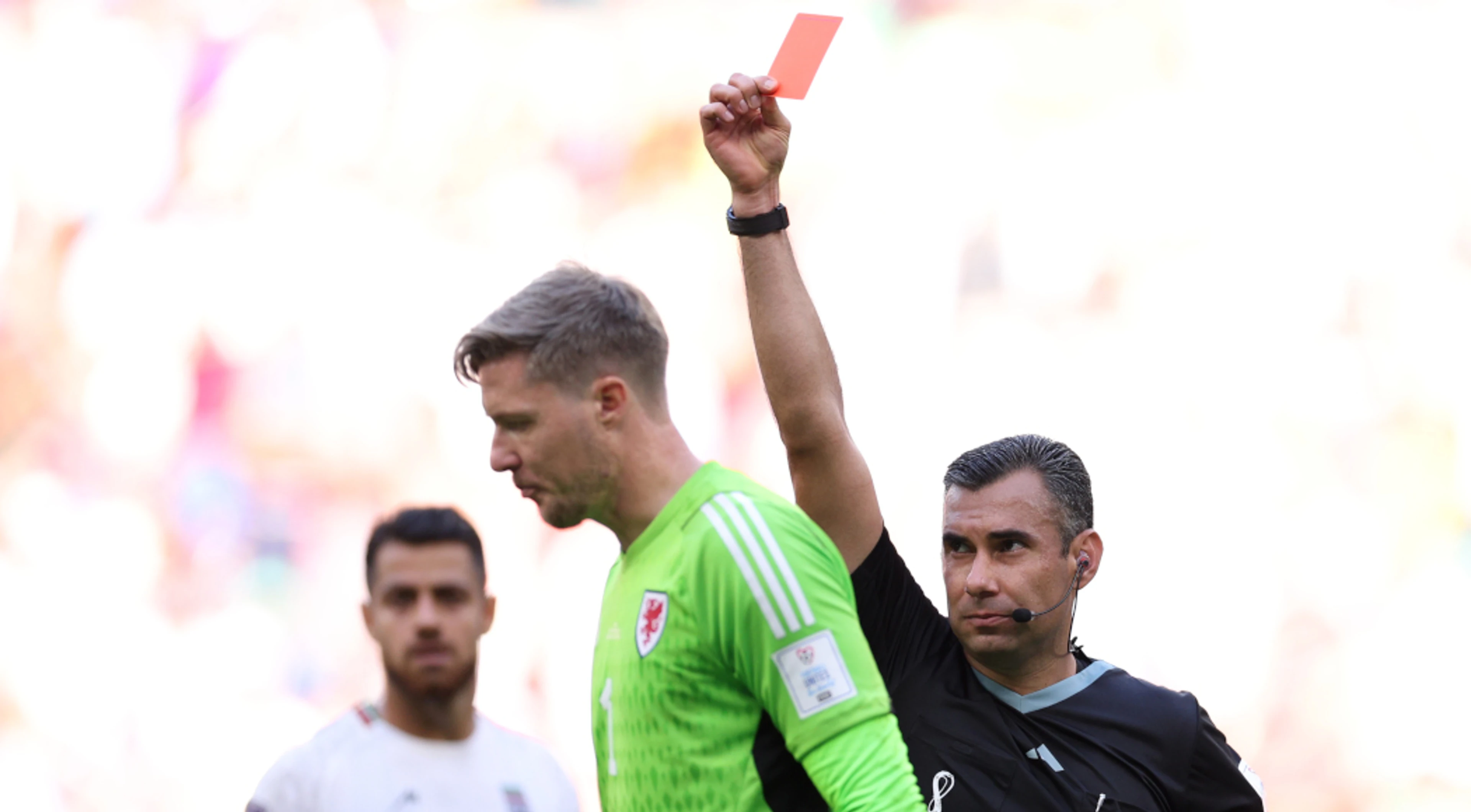 Wales goalkeeper Hennessey gets first red card of World Cup
