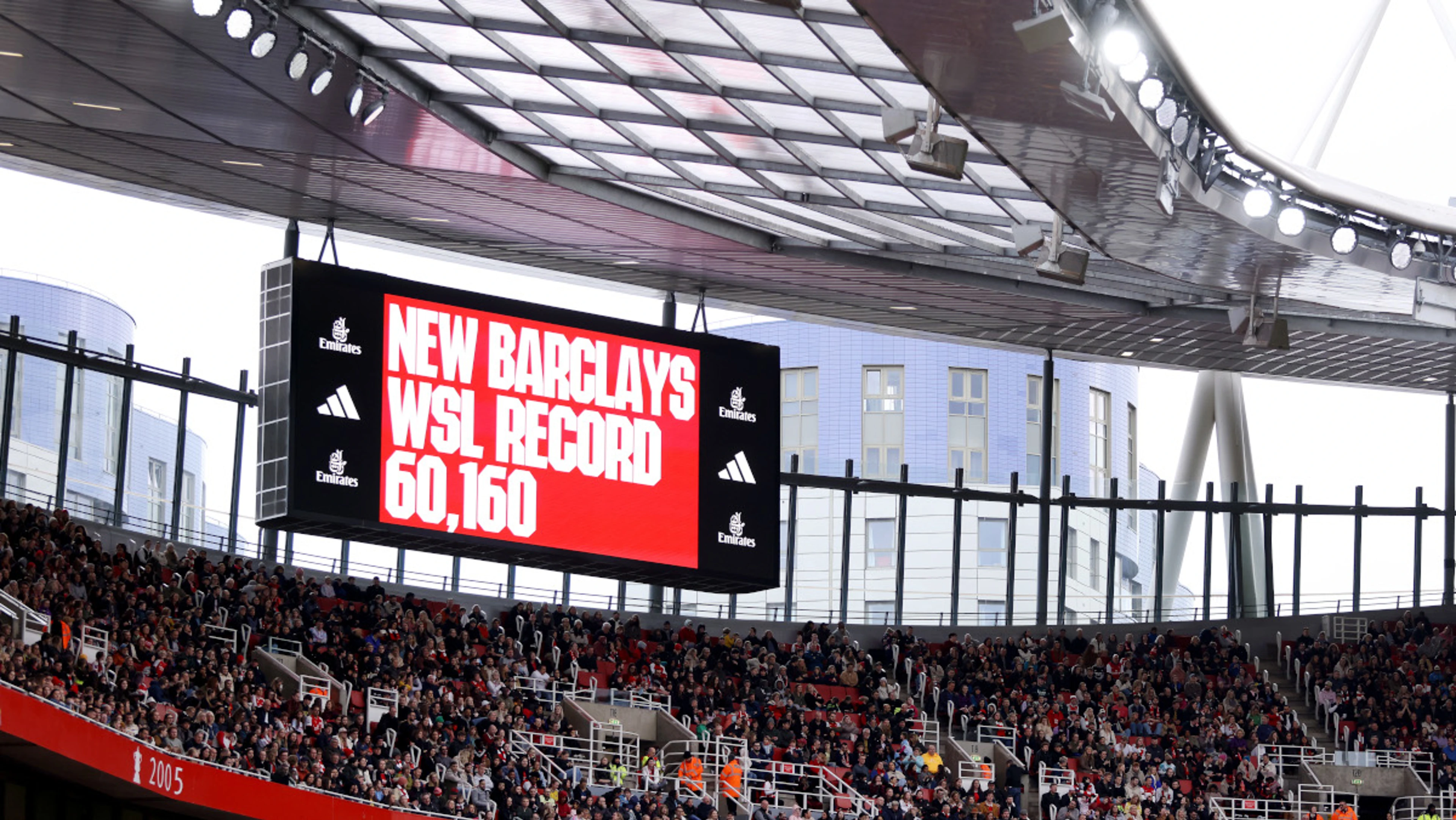 Arsenal set new Women's Super League record crowd of 60 160