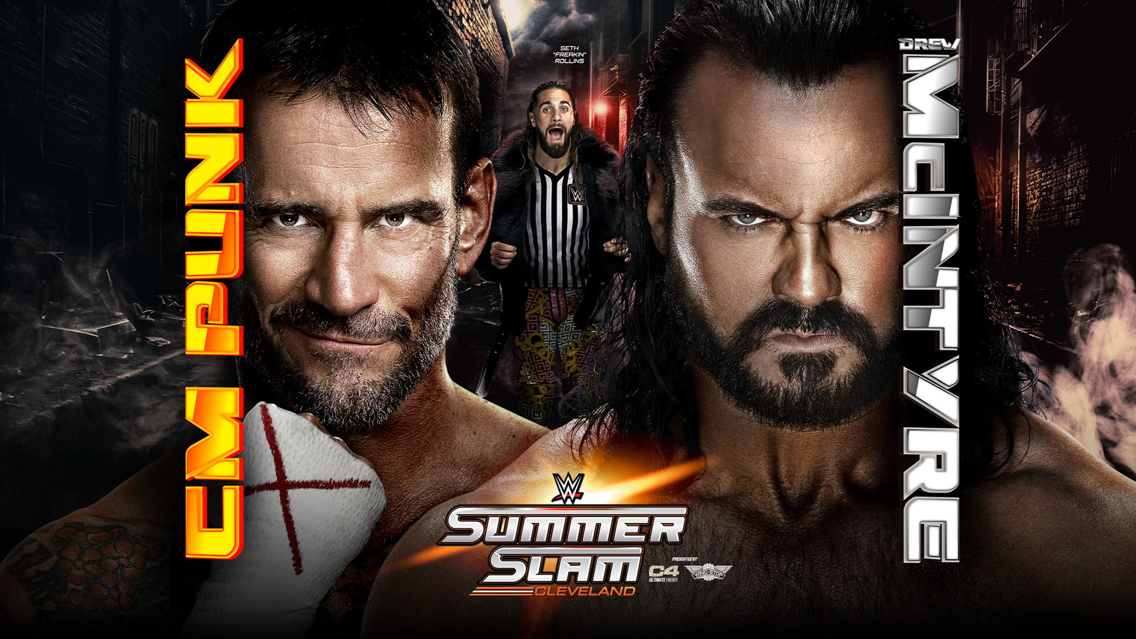CM Punk vs. Drew McIntyre with Seth “Freakin” Rollins as Special Guest Referee