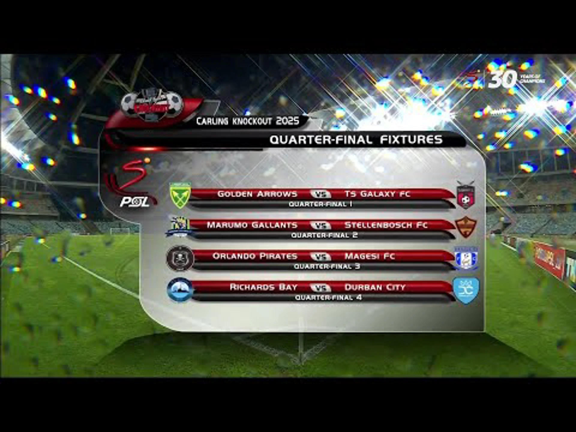 Carling Knockout Quarterfinals Draw