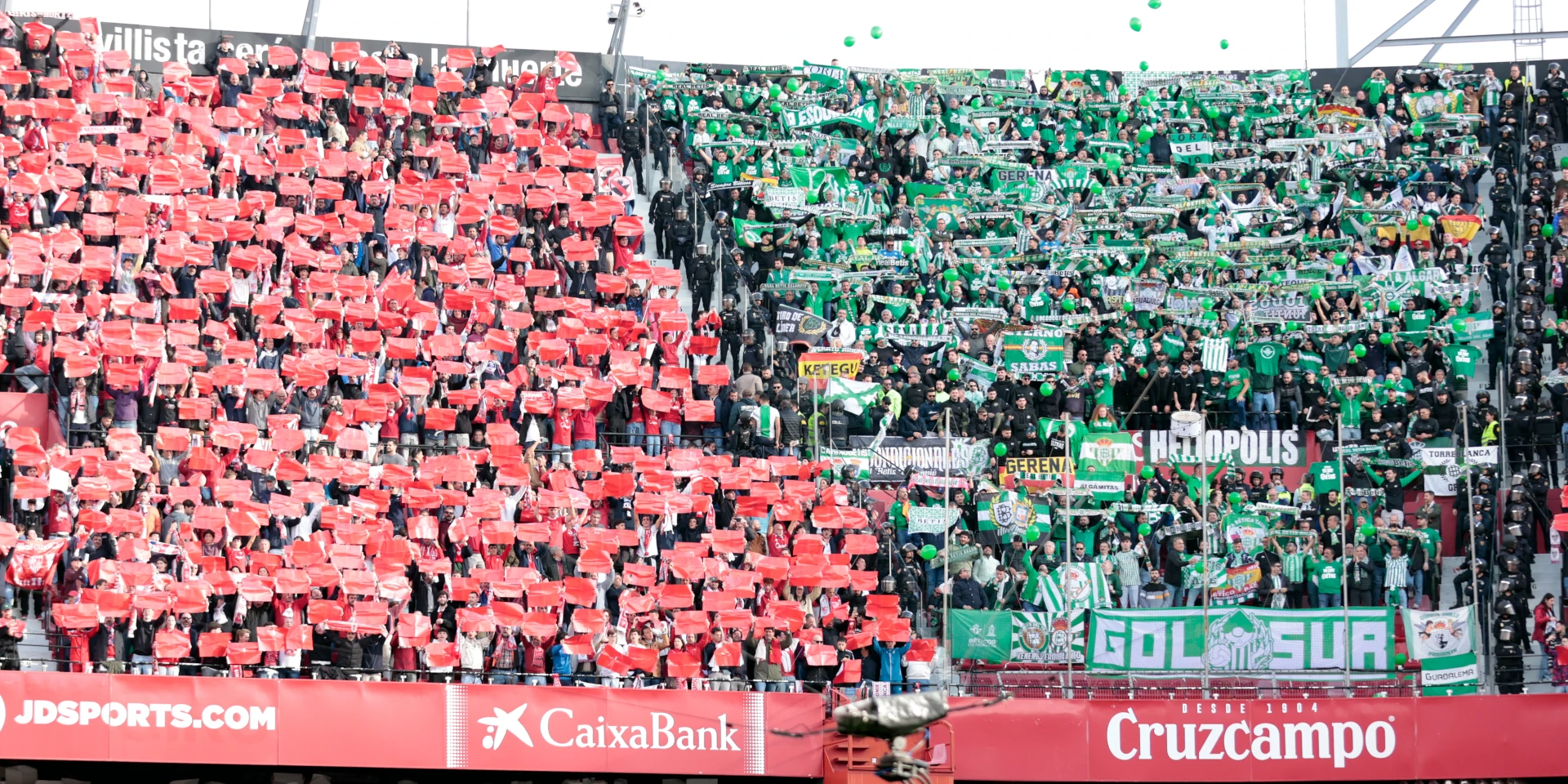 Sevilla stadium partially closed after fans throw objects in derby