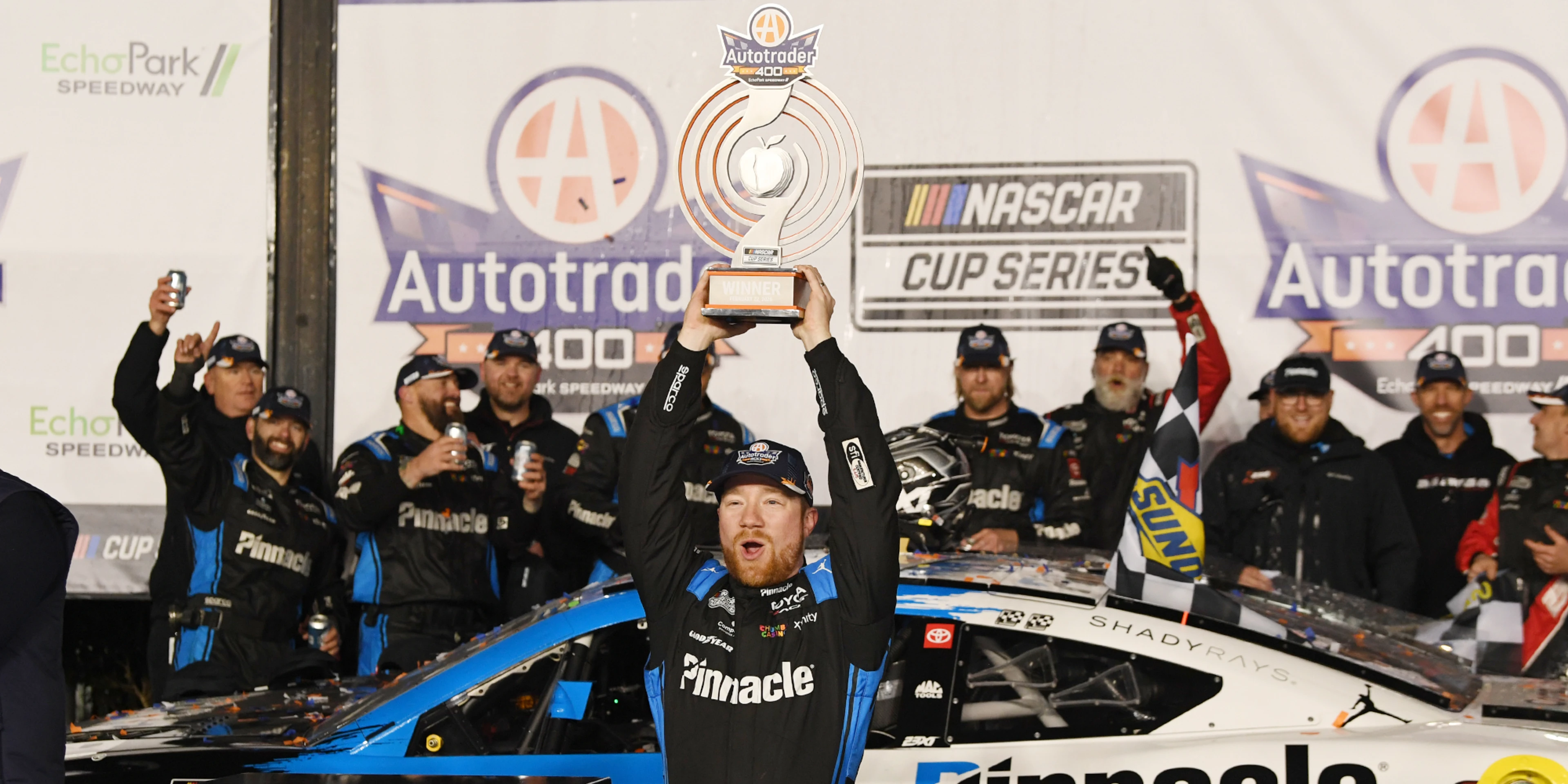 Despite crash, Reddick takes home Autotrader 400 in double overtime