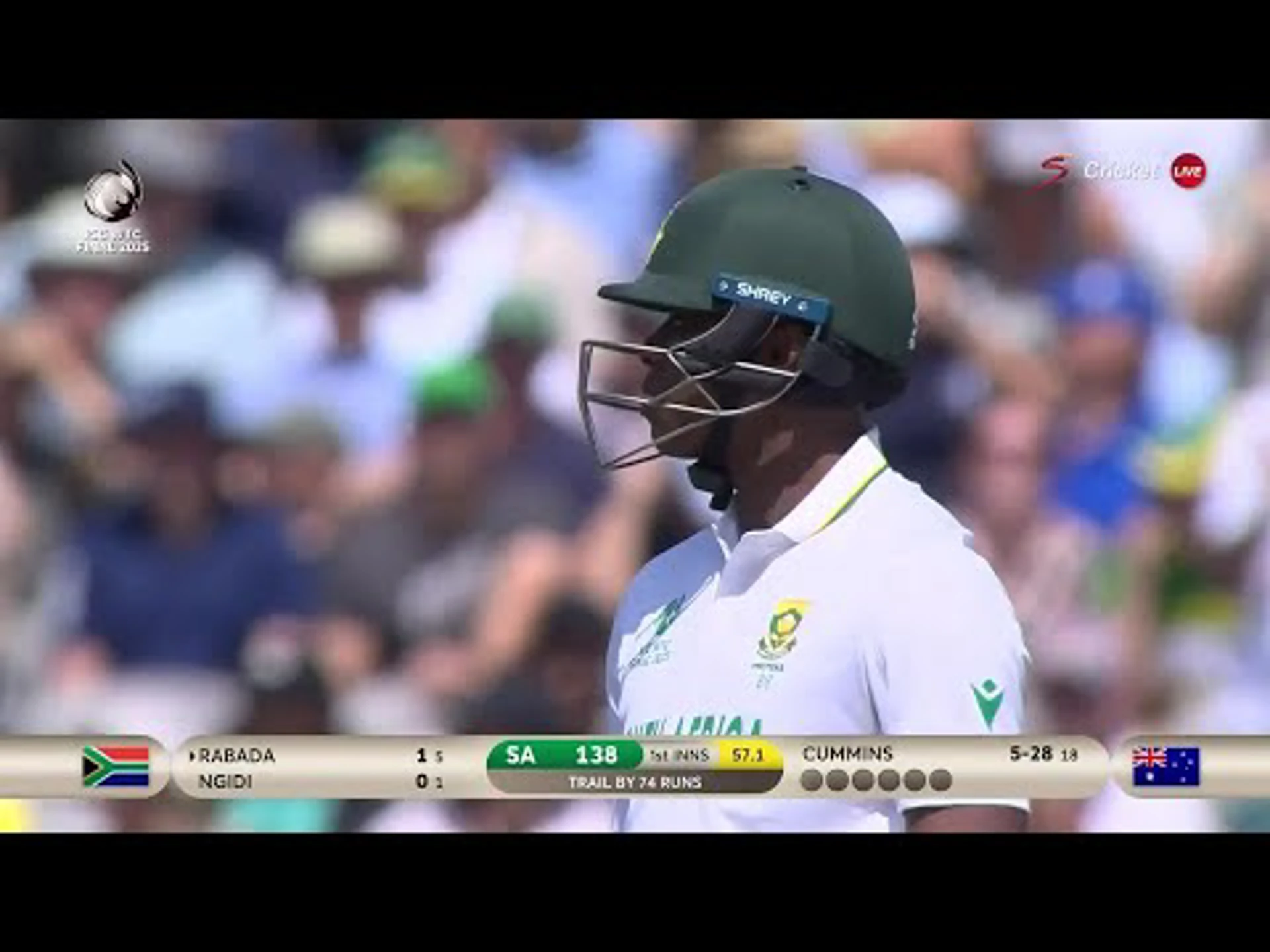 South Africa v Australia | Test | 2nd innings | Pat Cummins 1
