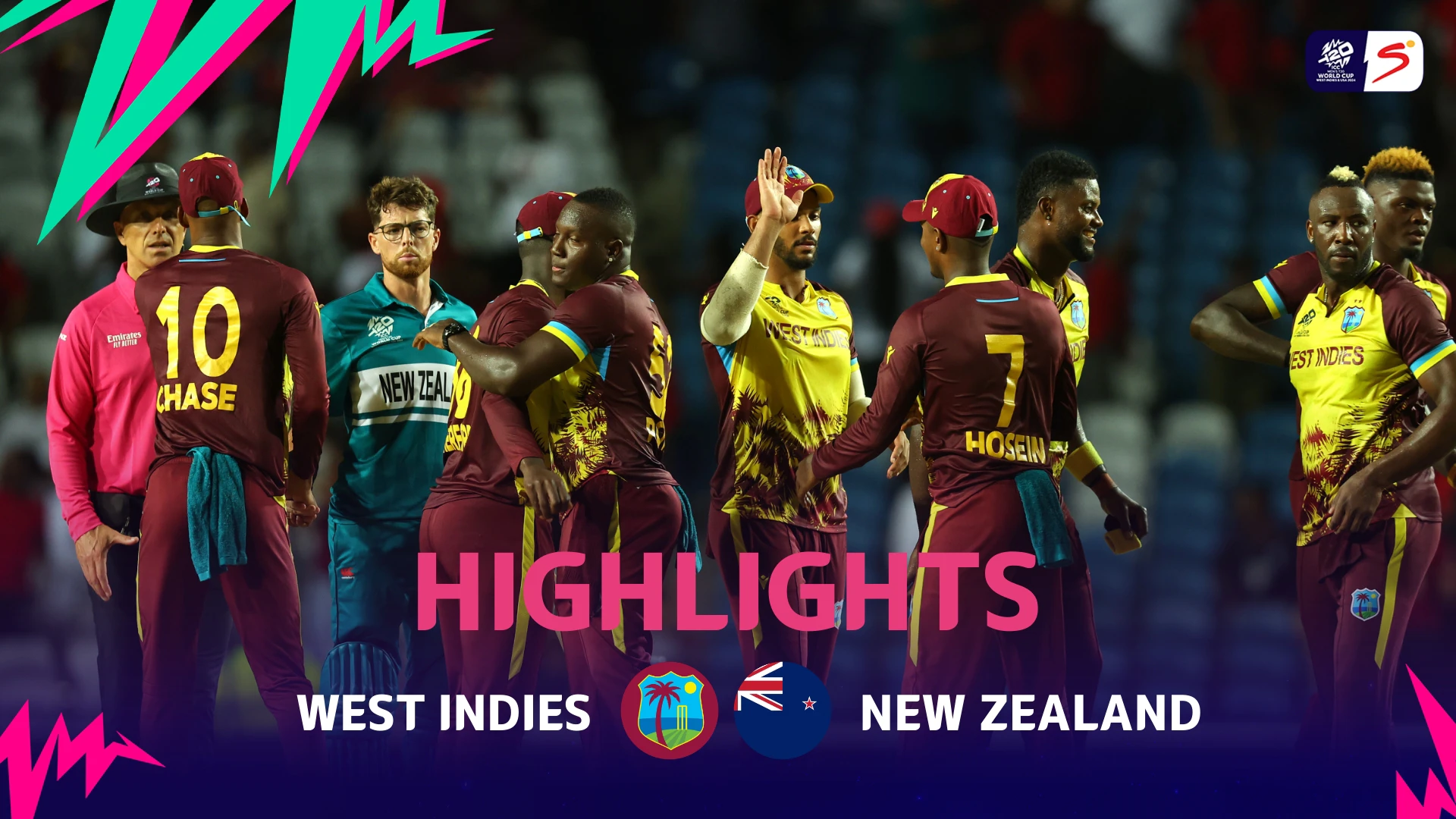 West Indies v New Zealand | Match Highlights | ICC T20 World Cup Group C