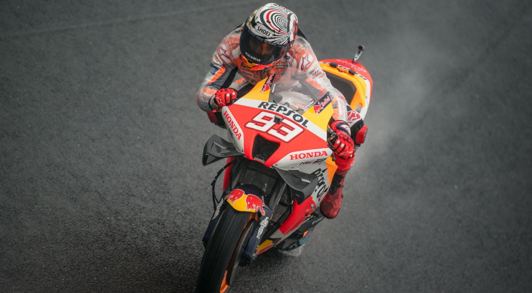 Marquez fastest in rain-hit Japanese practice